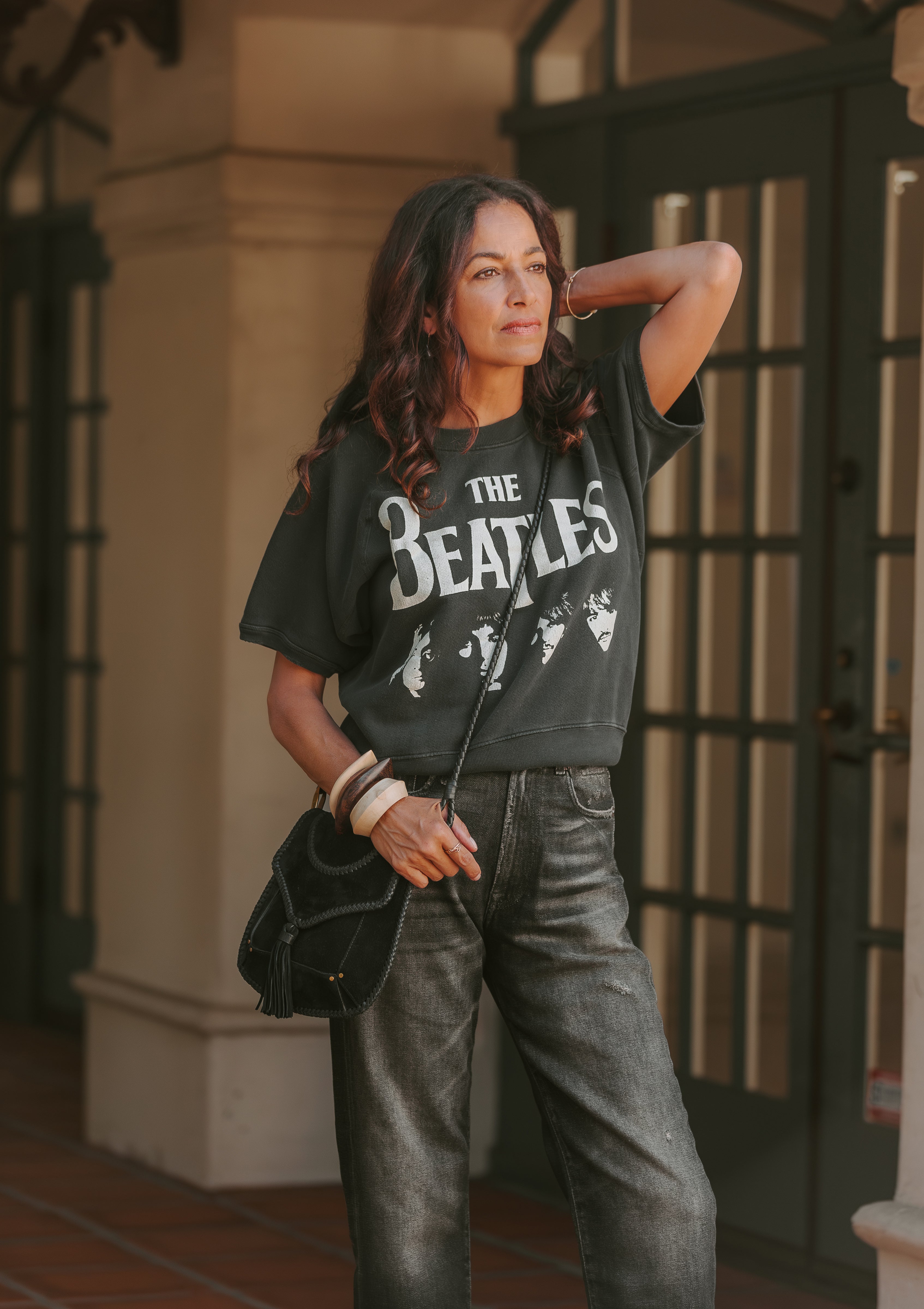 Beatles Short Sleeve Sweatshirt | Coal Pigment