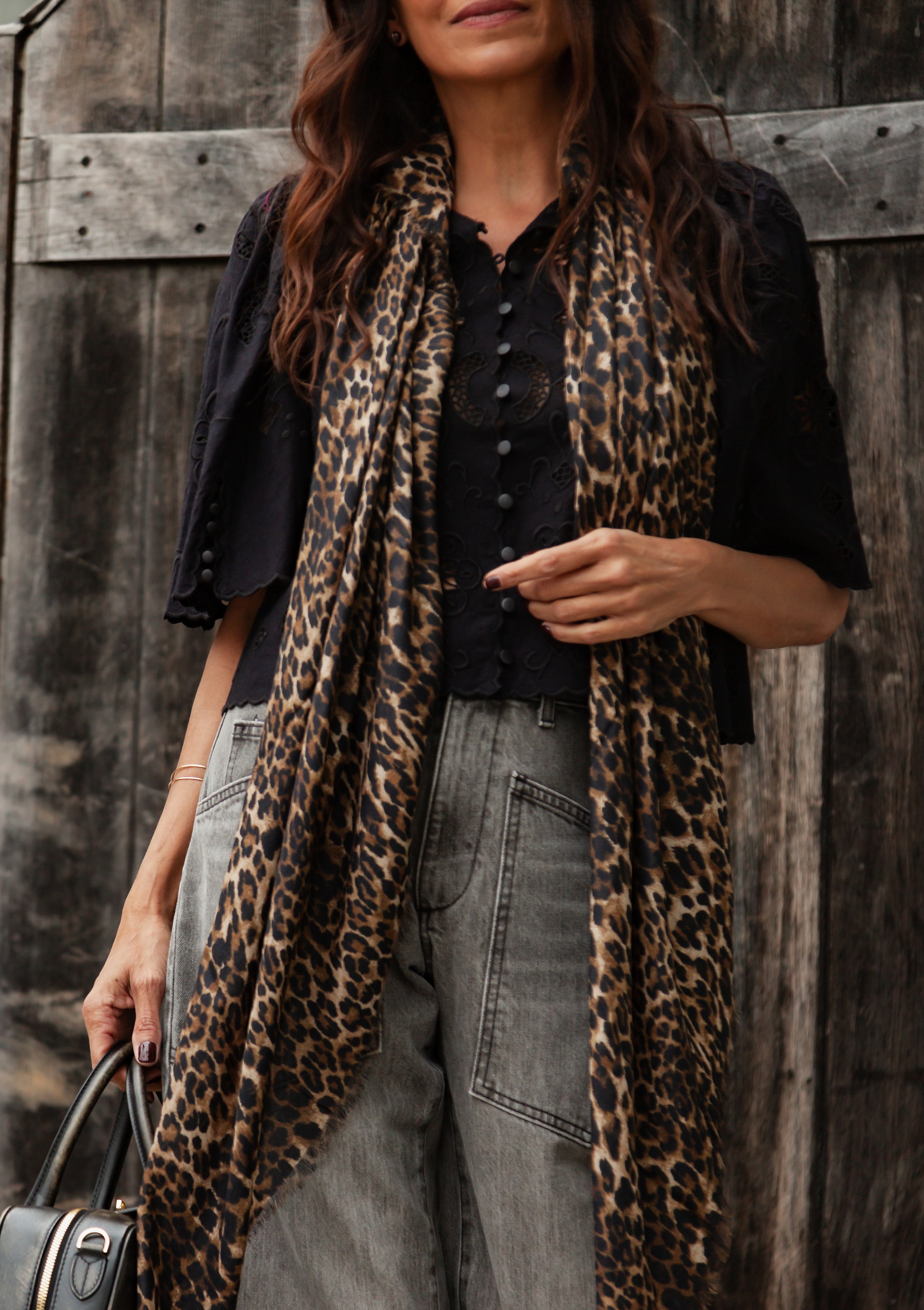 Cashmere Scarf | Vintage Leopard Print