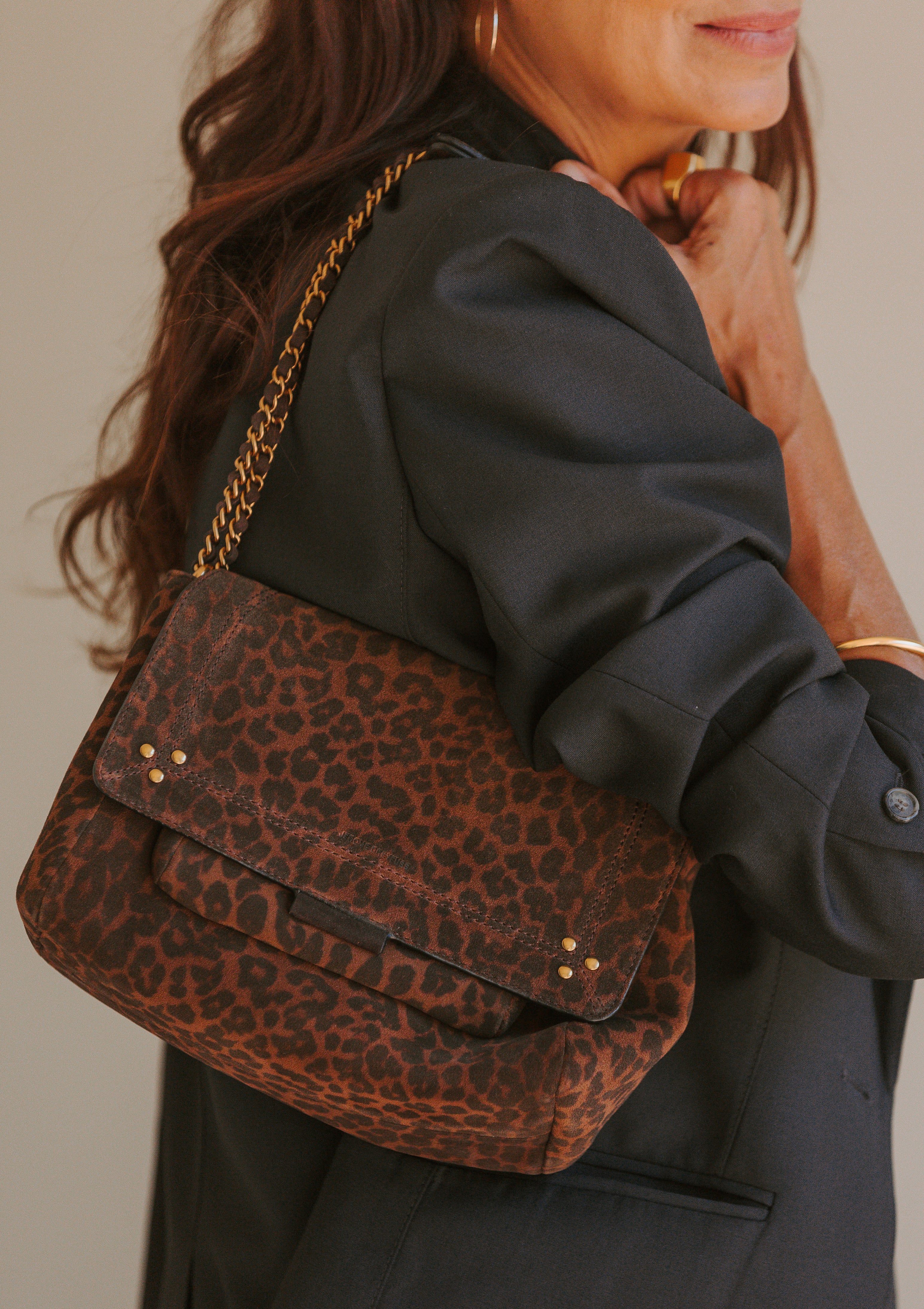 Lulu M | Split Suede Imprime Leopard Natural