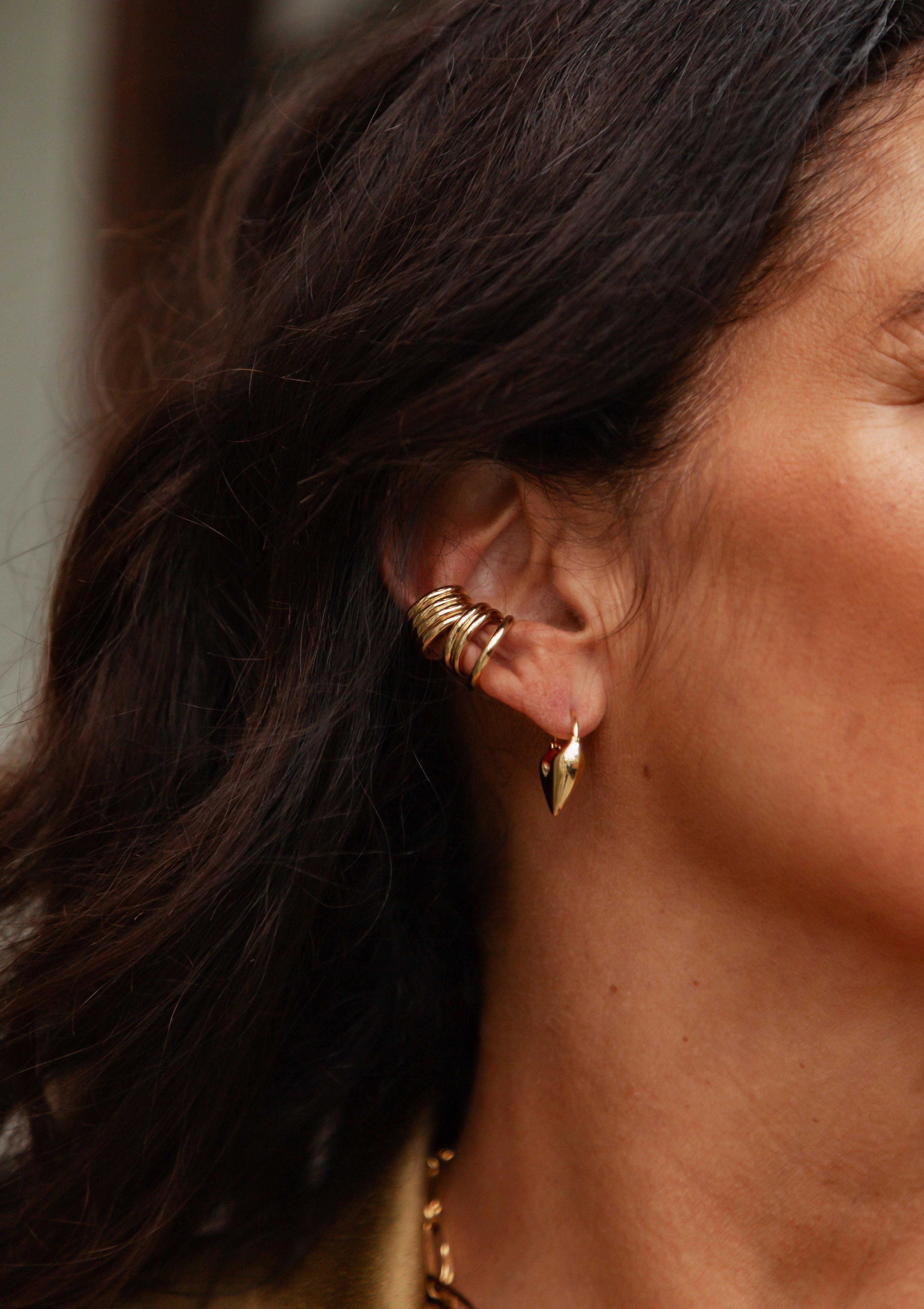 Roscida Heart Hoops | Gold