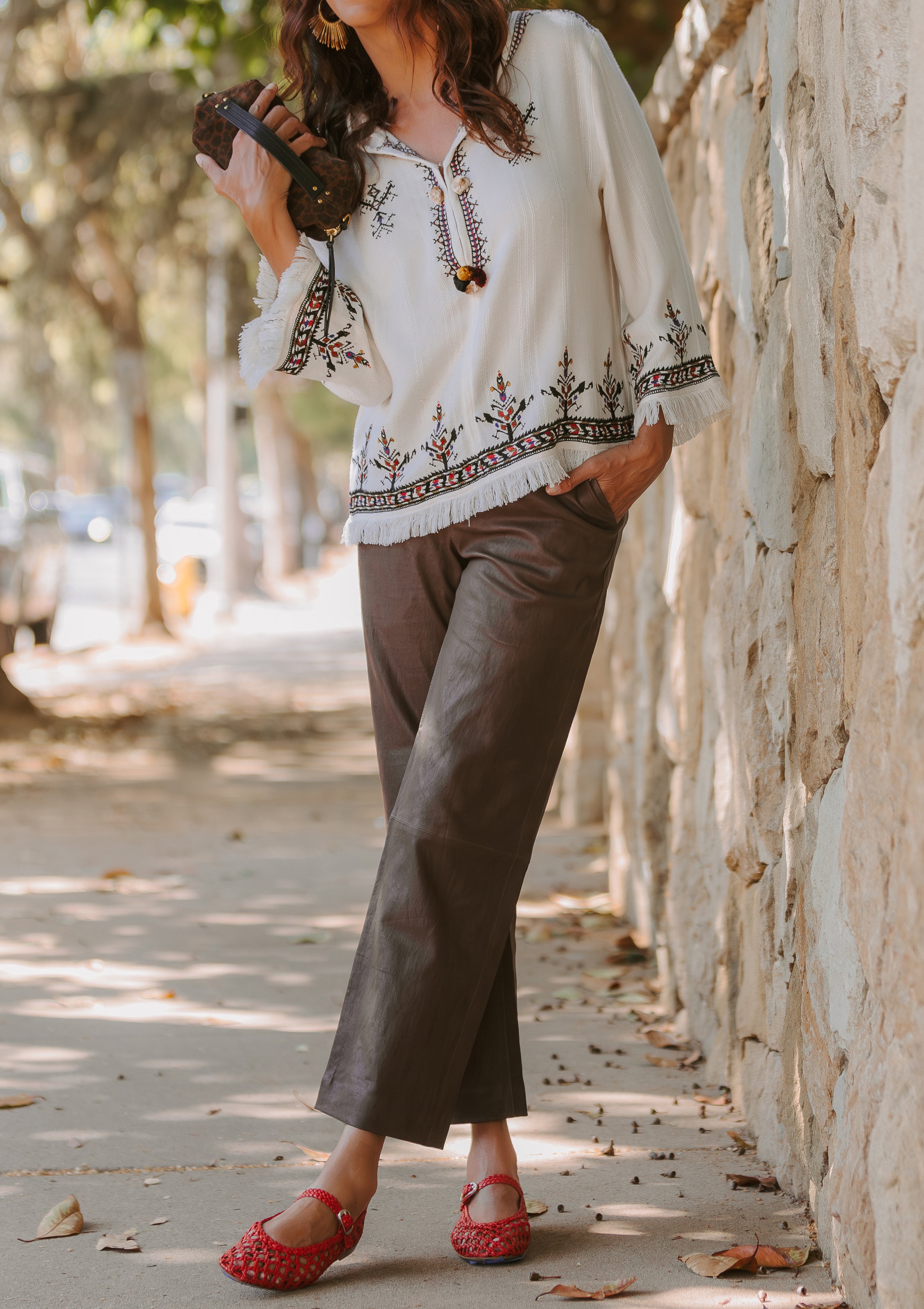 Cropped Baggy Trousers | Truffle