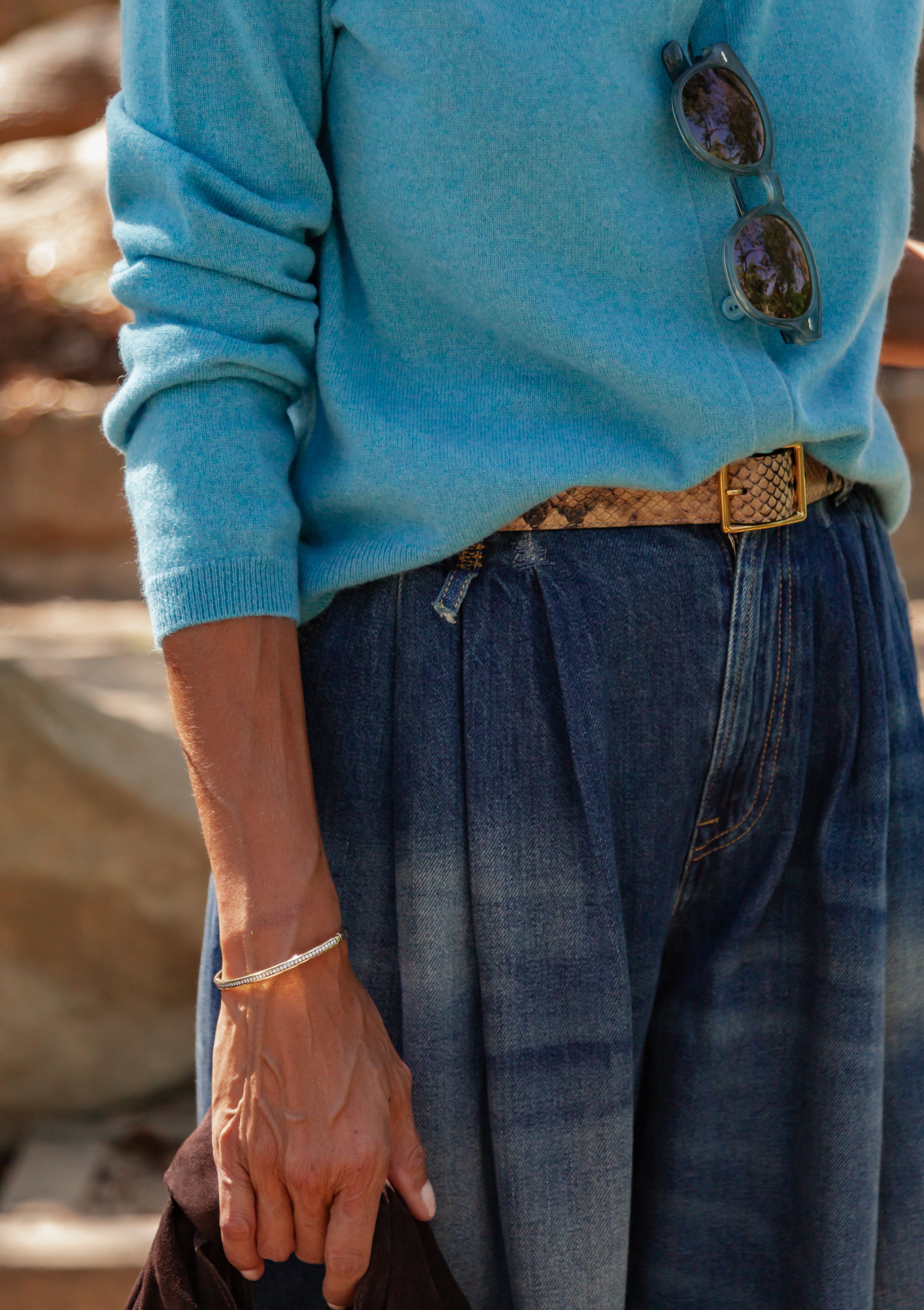 Gabriele Belt | Taupe Snakeskin/Gold