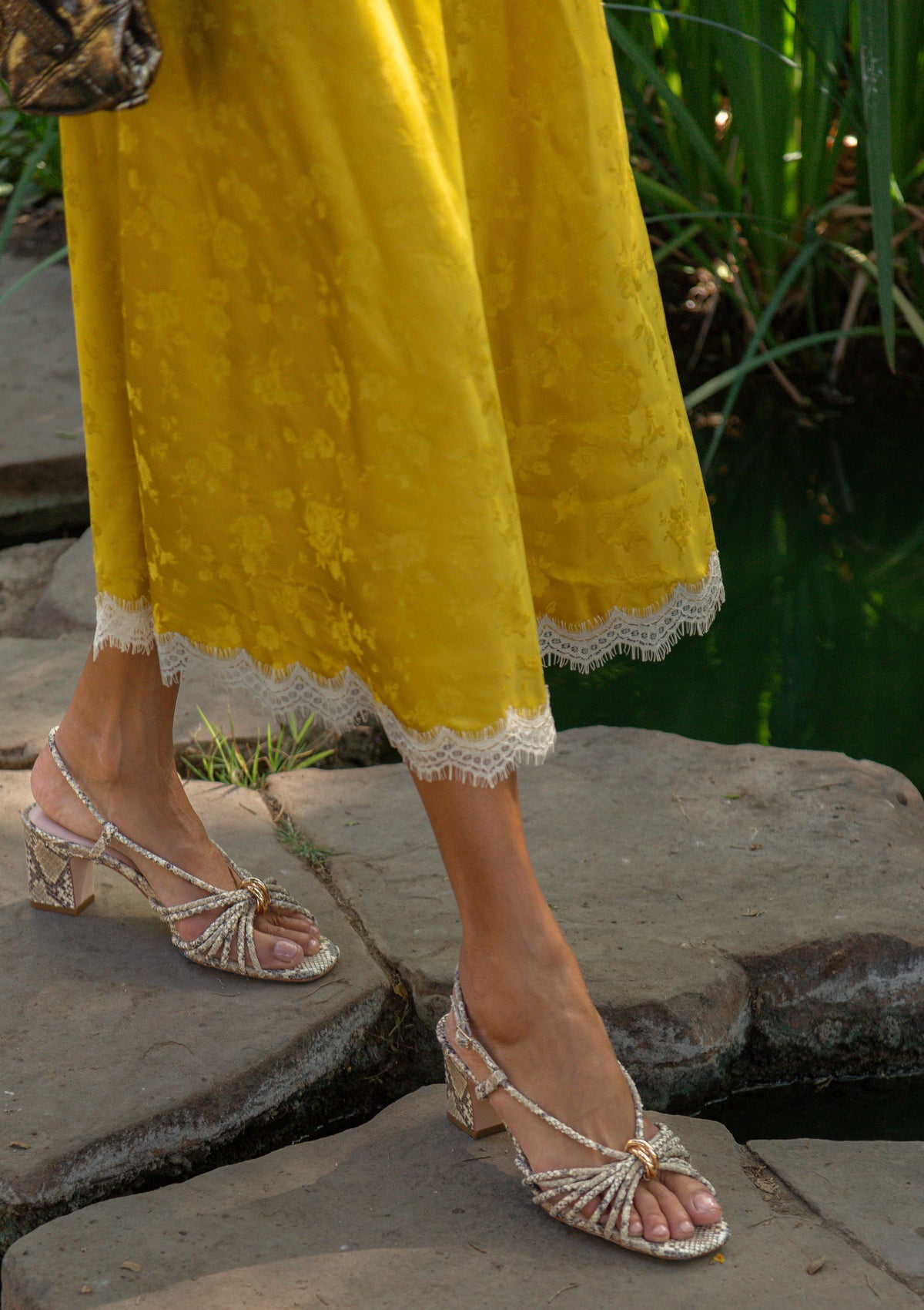 Minna Heeled Sandal | Natural Snake