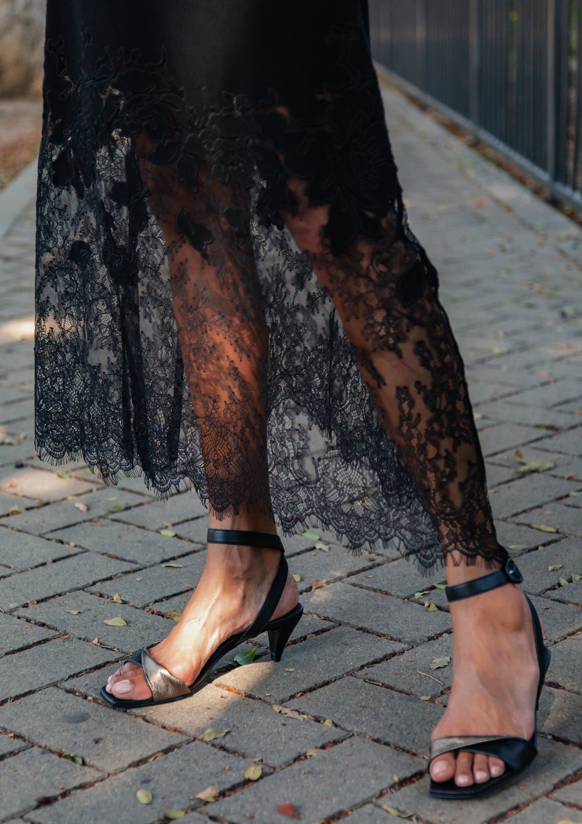 Adara Heel | Black/Bronze Nappa