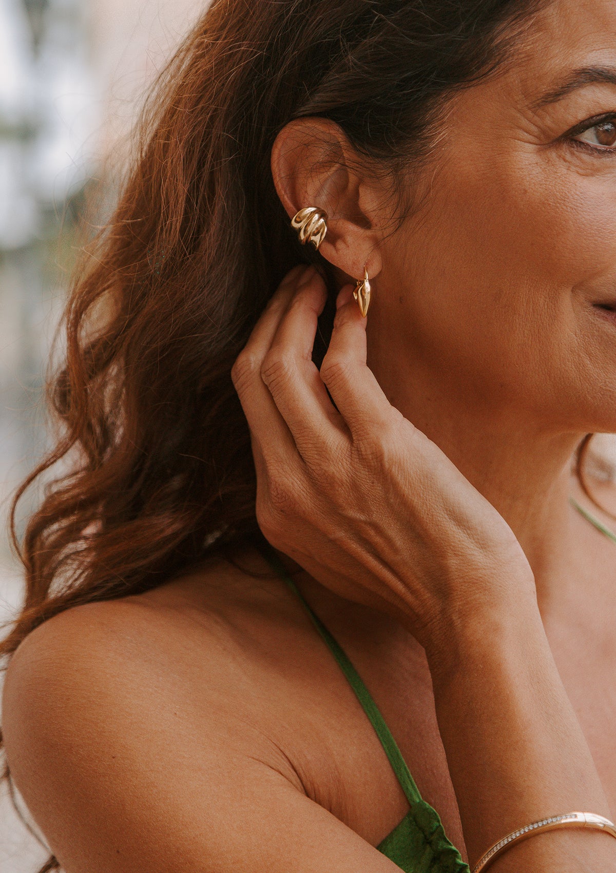 Roscida Heart Hoops | Gold