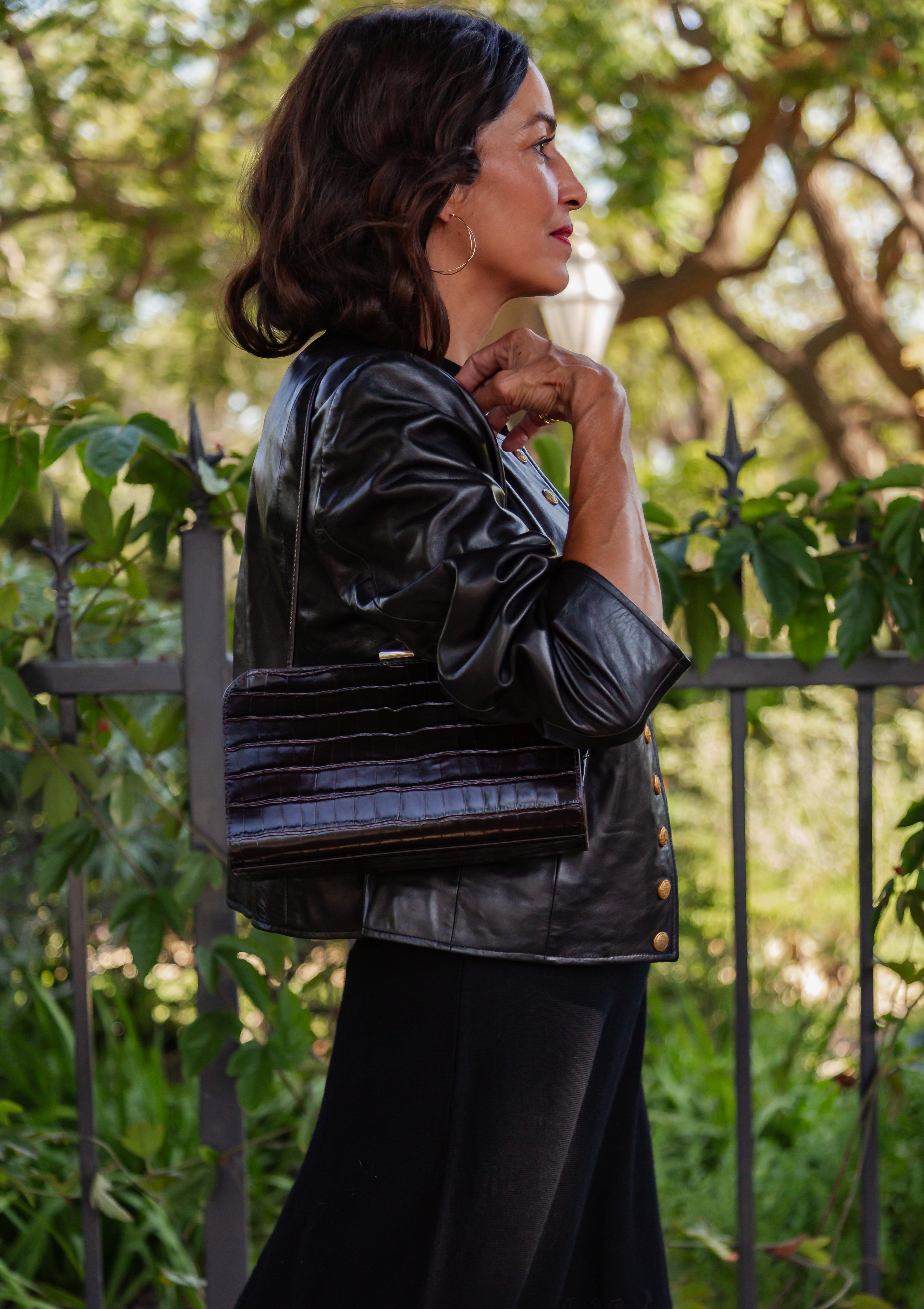 Zella Covered Frame Clutch | Ebony