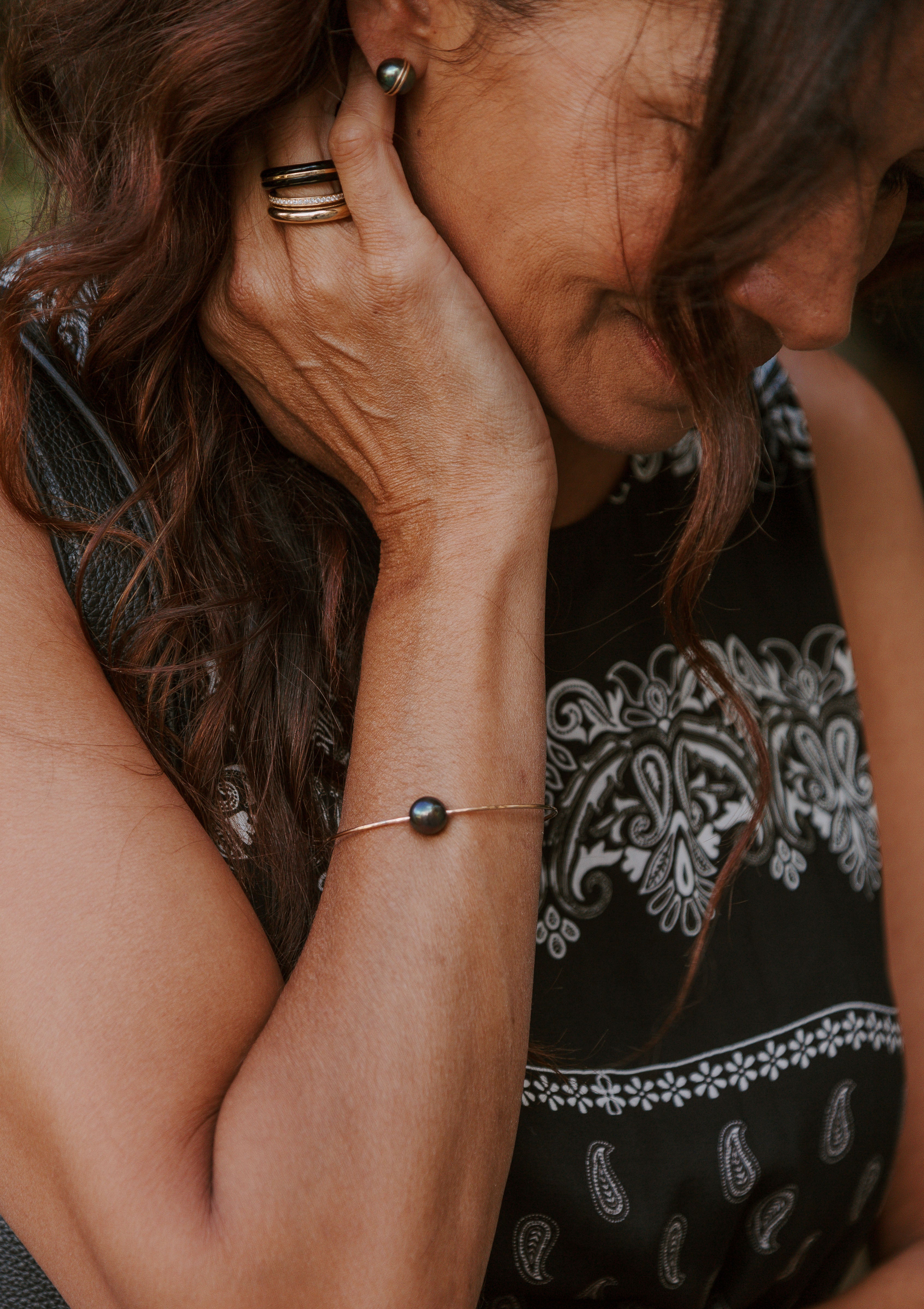 14K Classic Ring Stack | Black Onyx