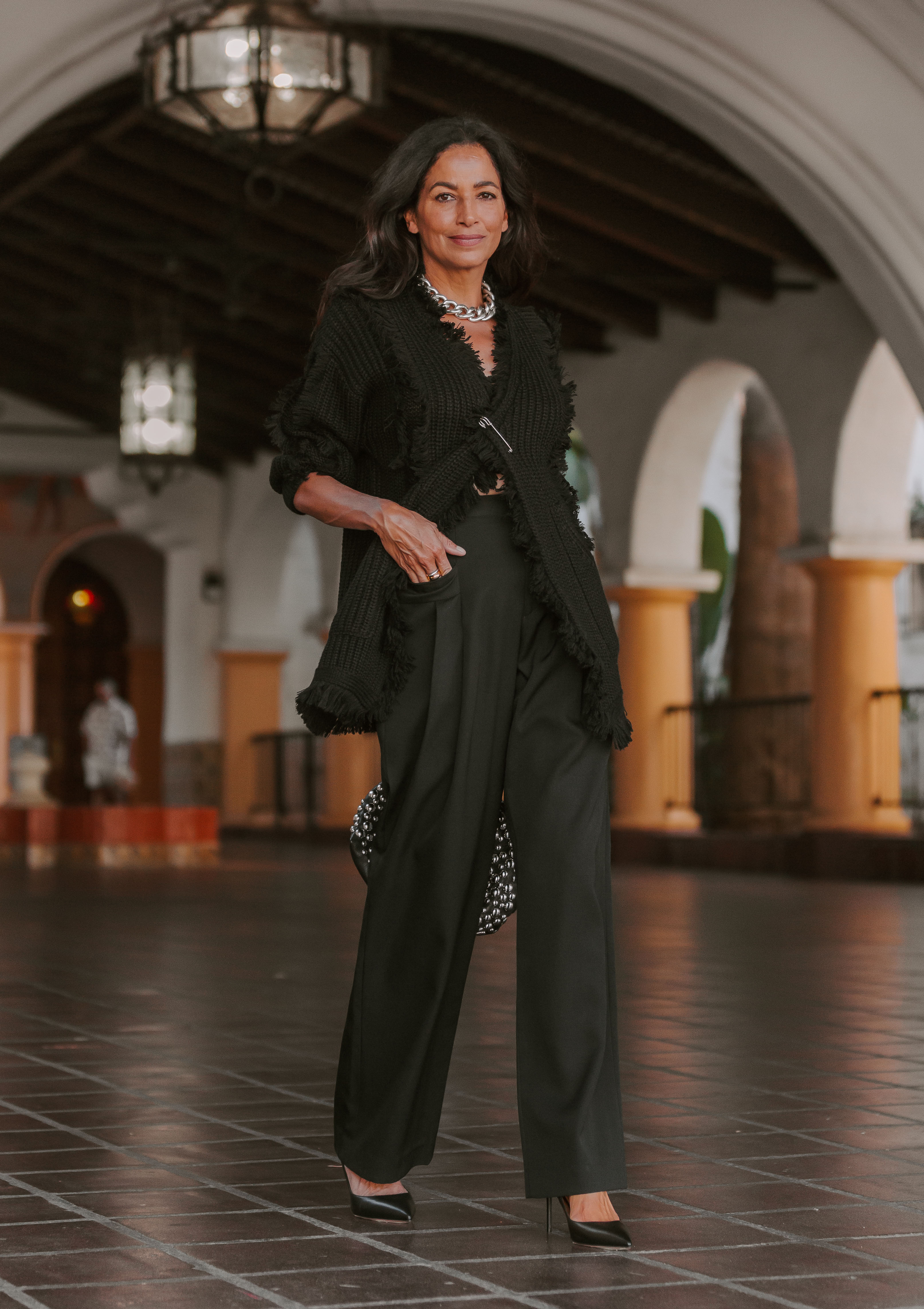 Pleated Pocket Trouser | Black