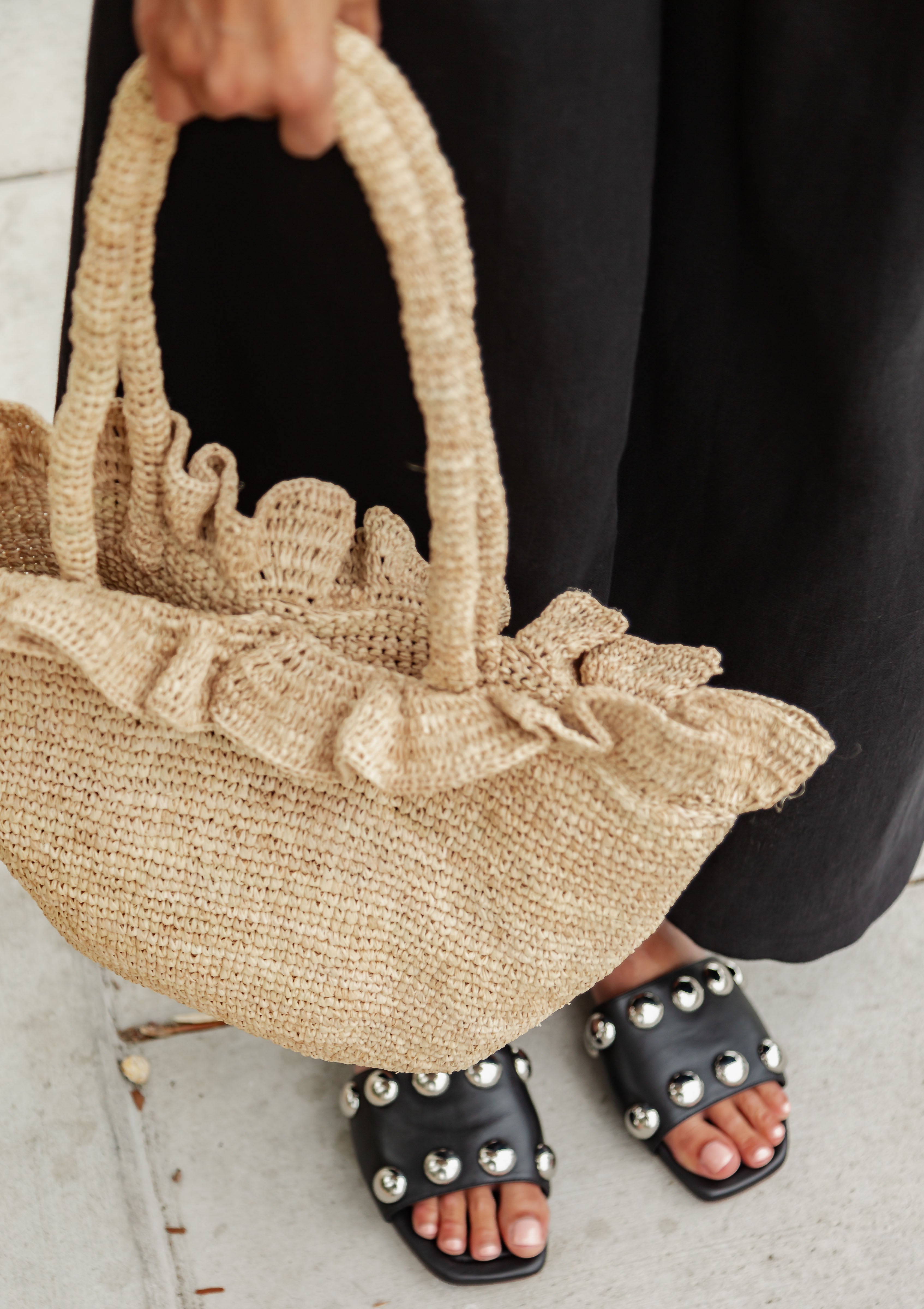 Hayes Studded Sandal | Black