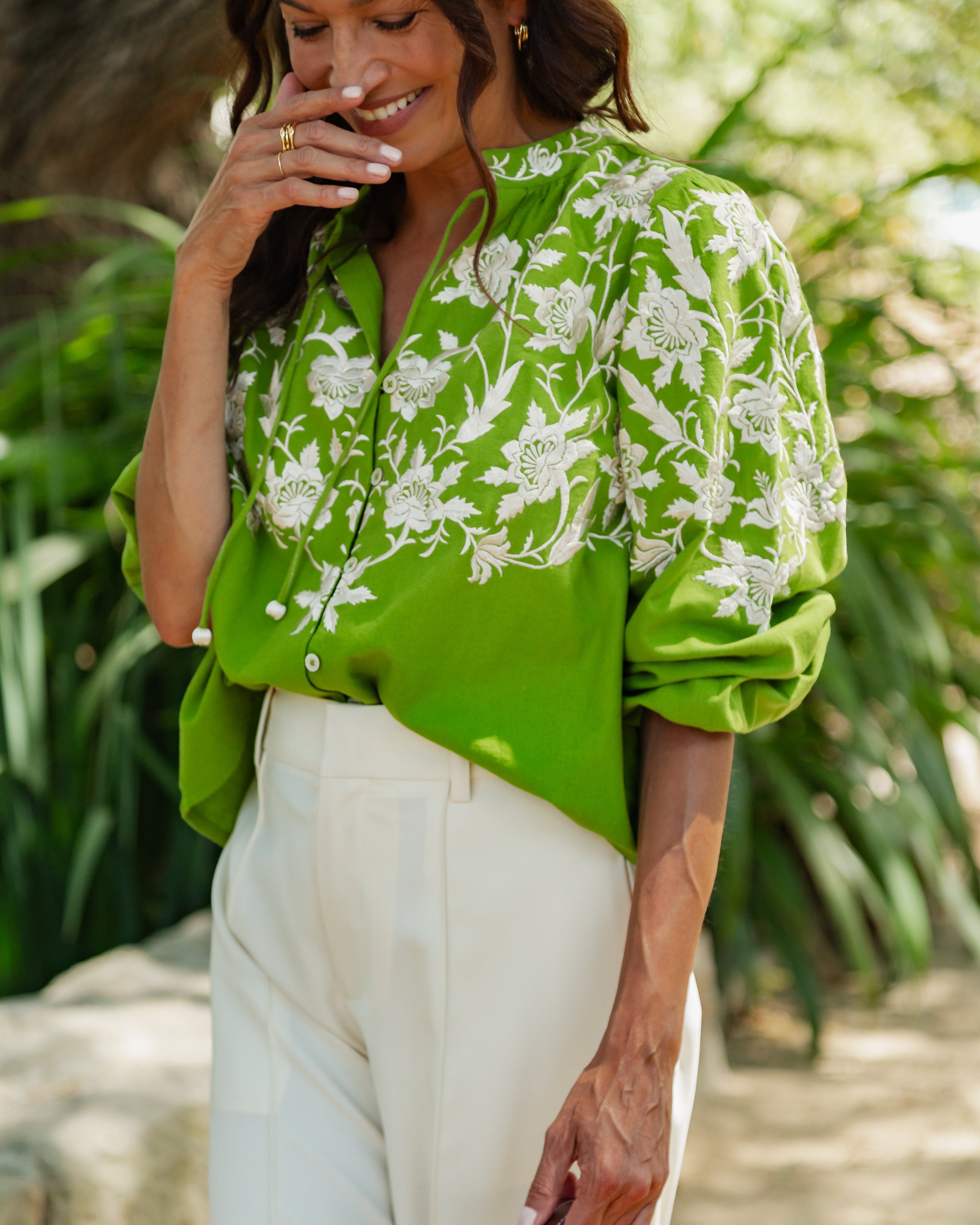 Alina Lace Shirt | Green