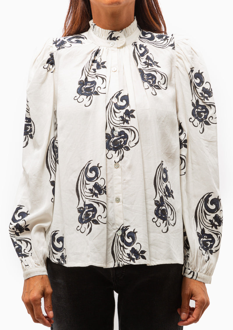 Annabel Noir Shirt | Ivory Bloom