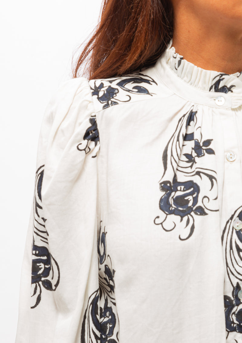 Annabel Noir Shirt | Ivory Bloom