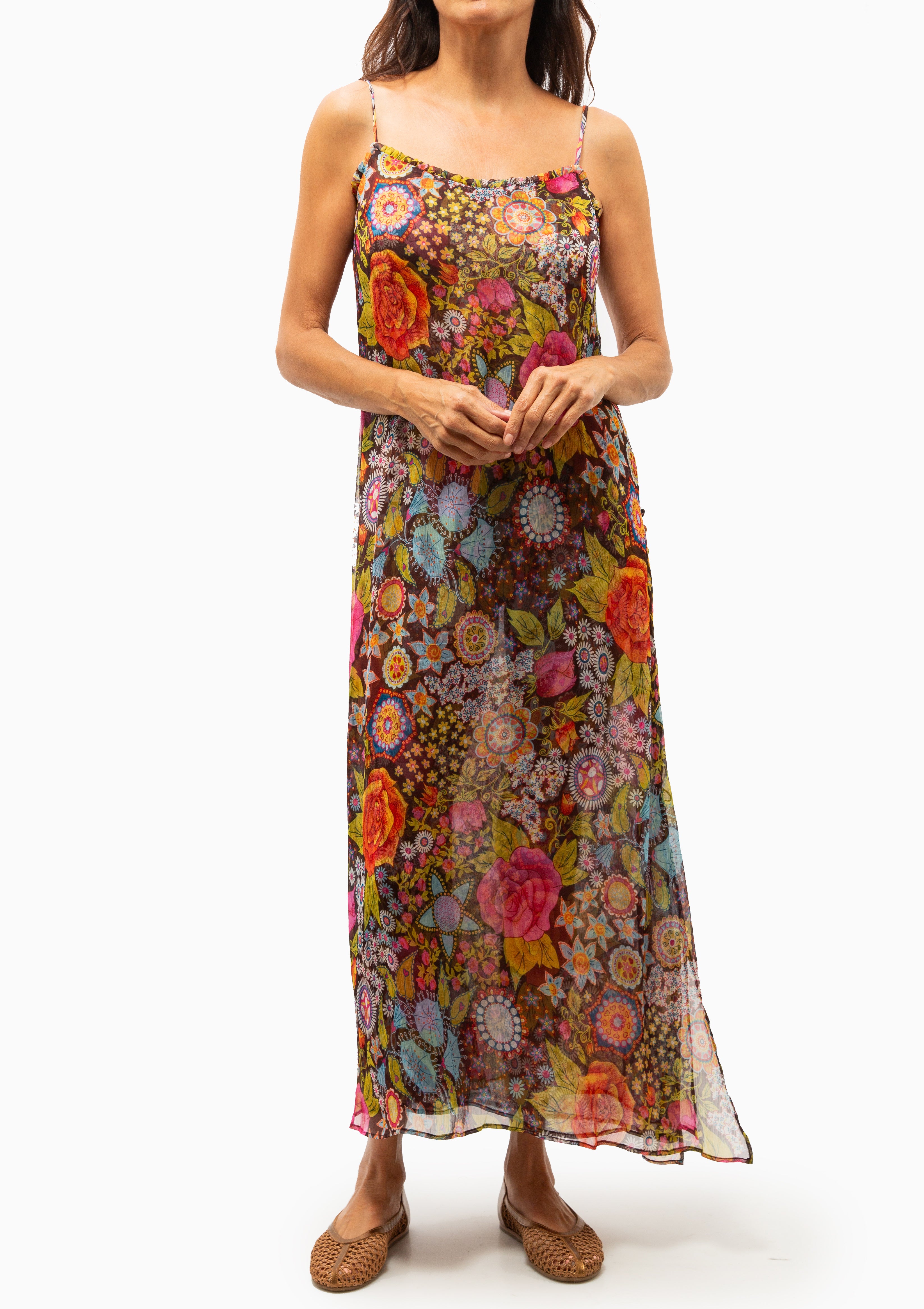 Athens Bloom Mirage Dress | Dark Brown