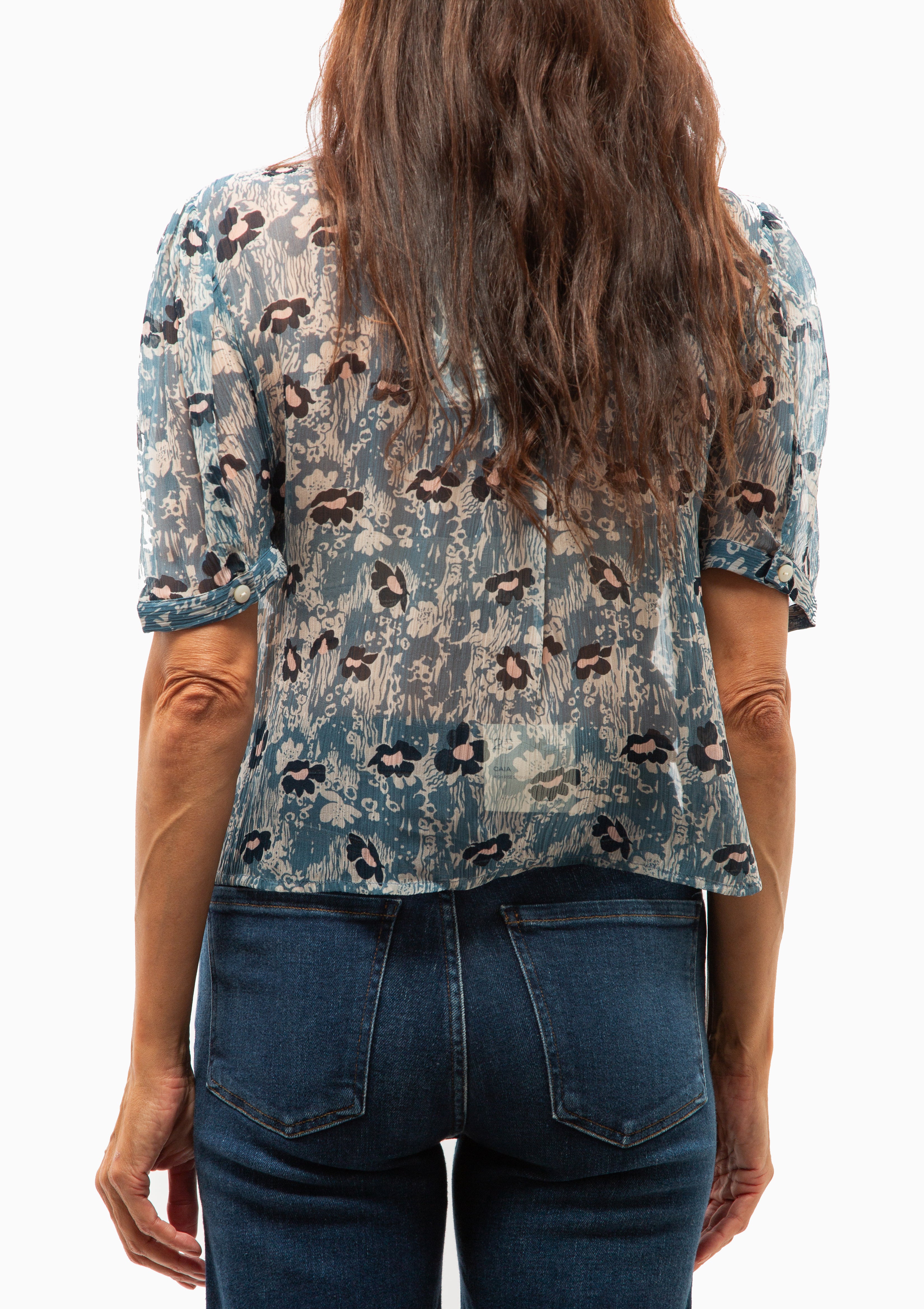 Chance Water Flower Shirt | Medium Blue
