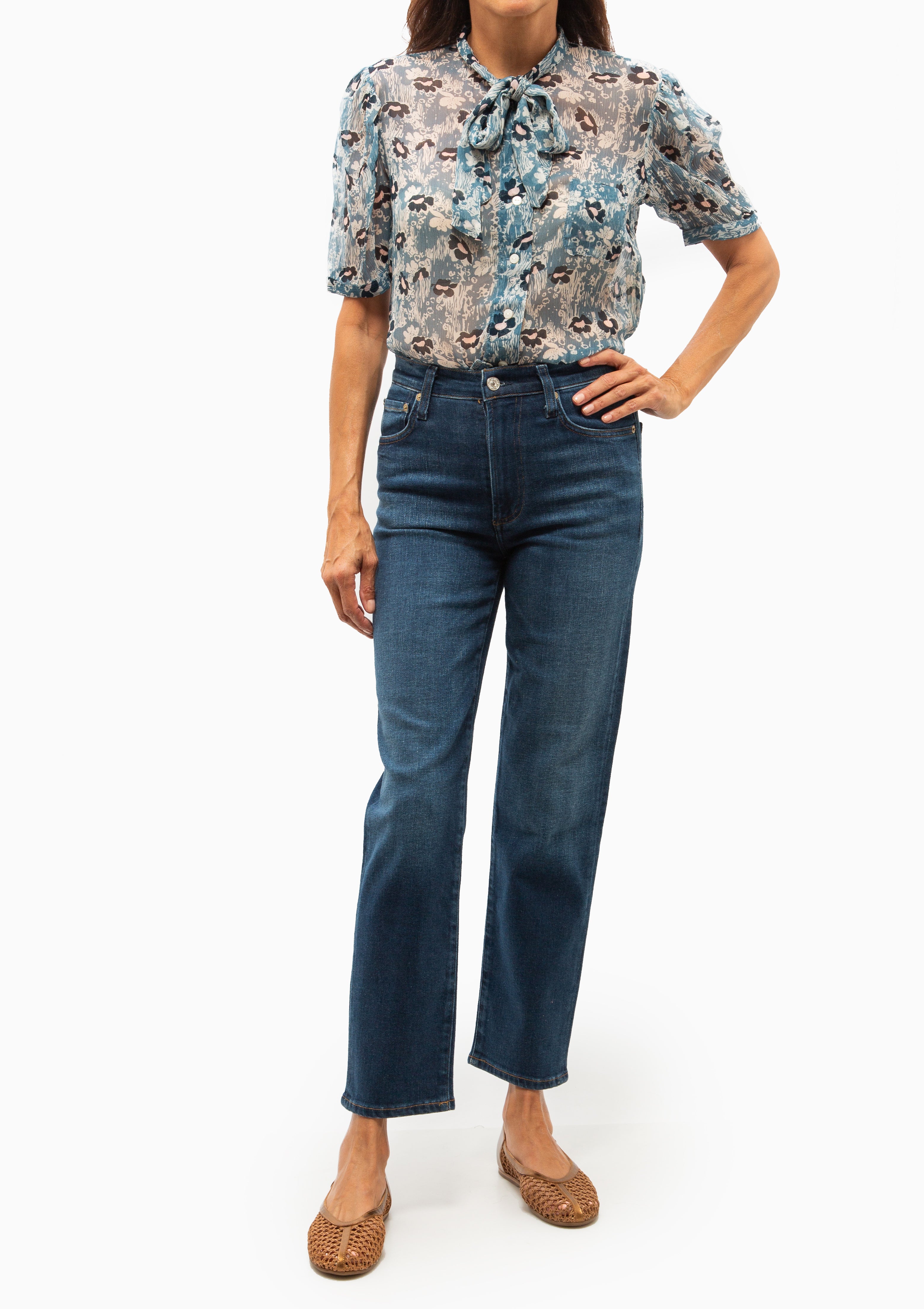 Chance Water Flower Shirt | Medium Blue