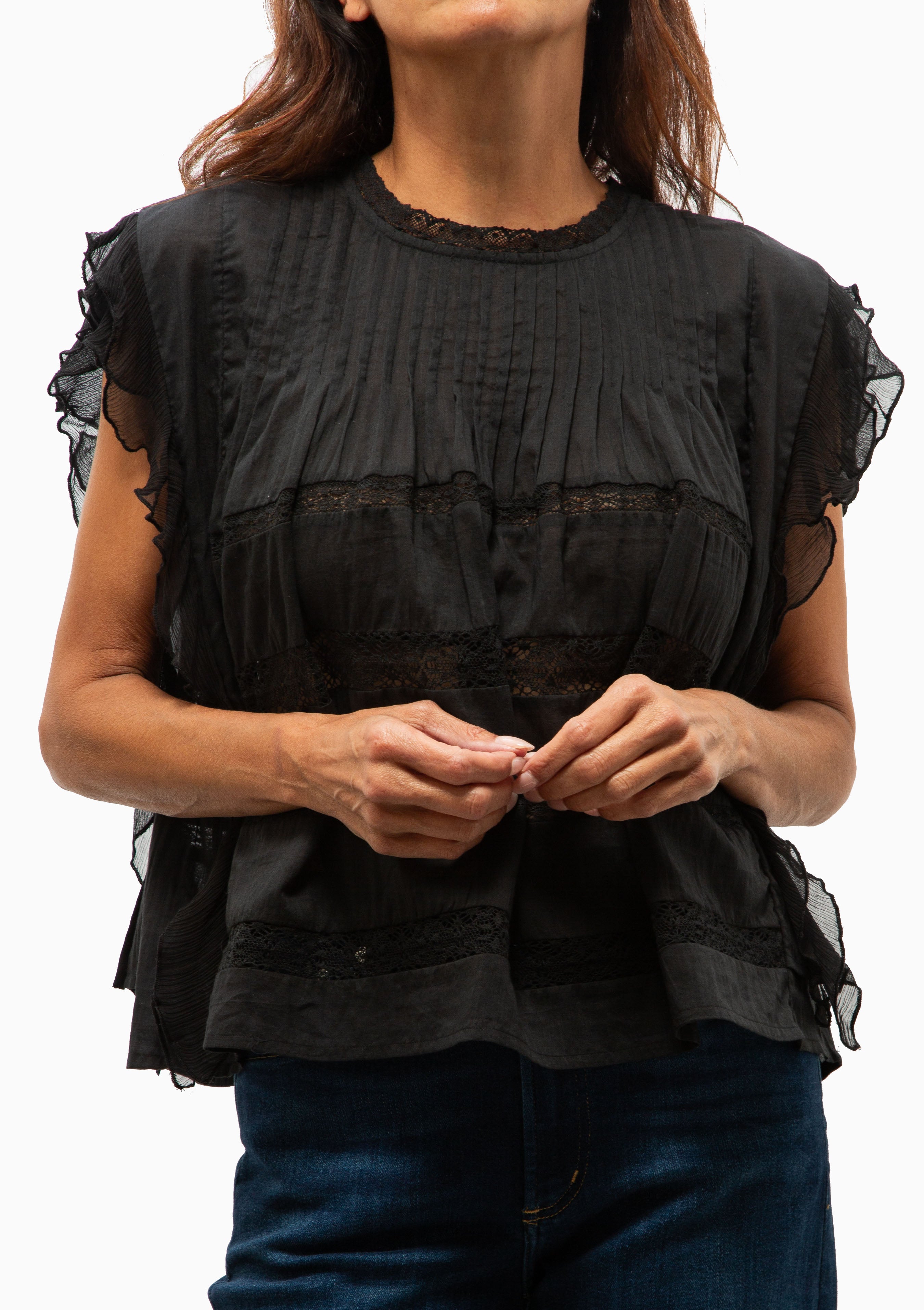 Maeva Onyx Lace Top | Black