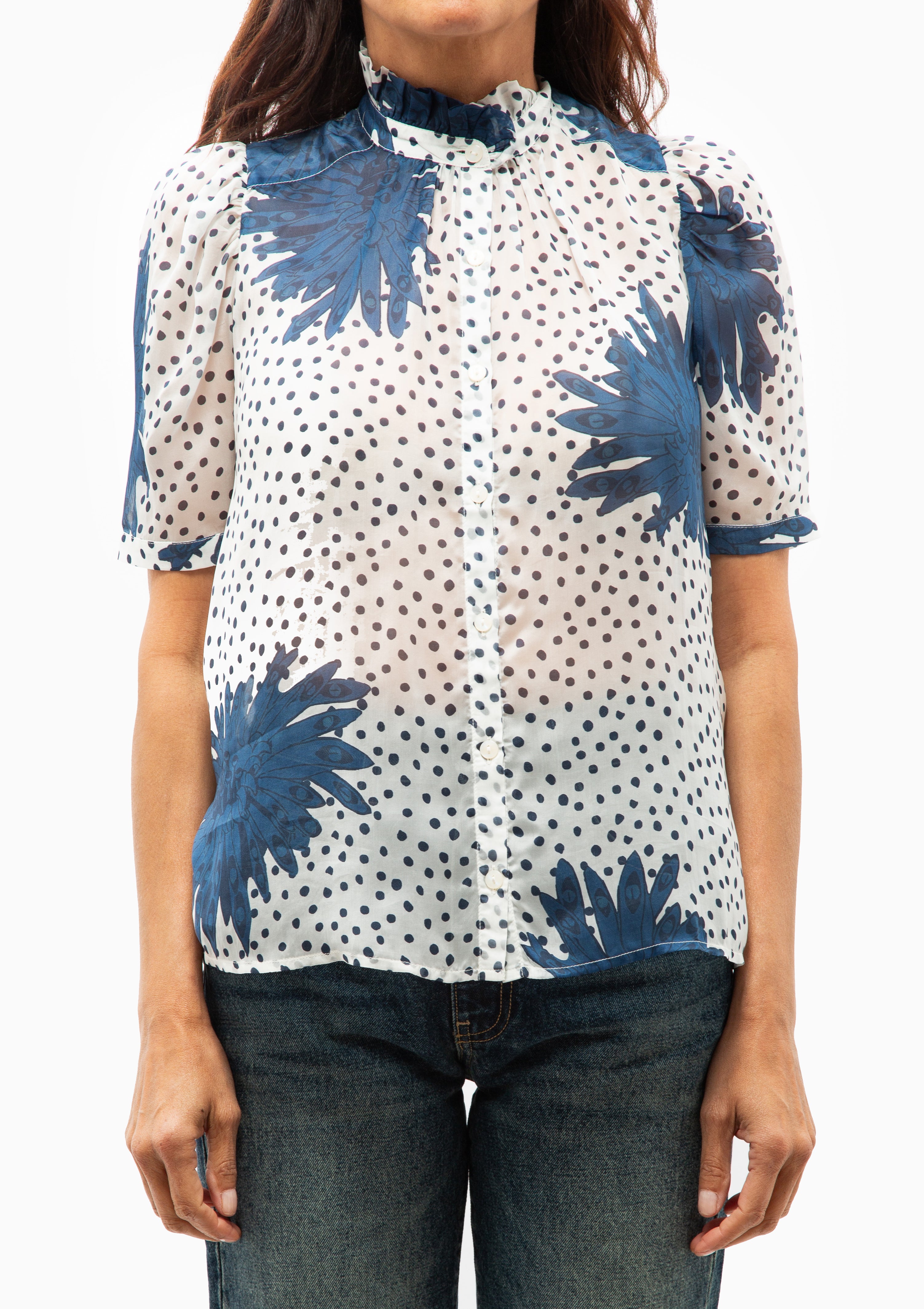Winn Dahlia Shirt | White Indigo