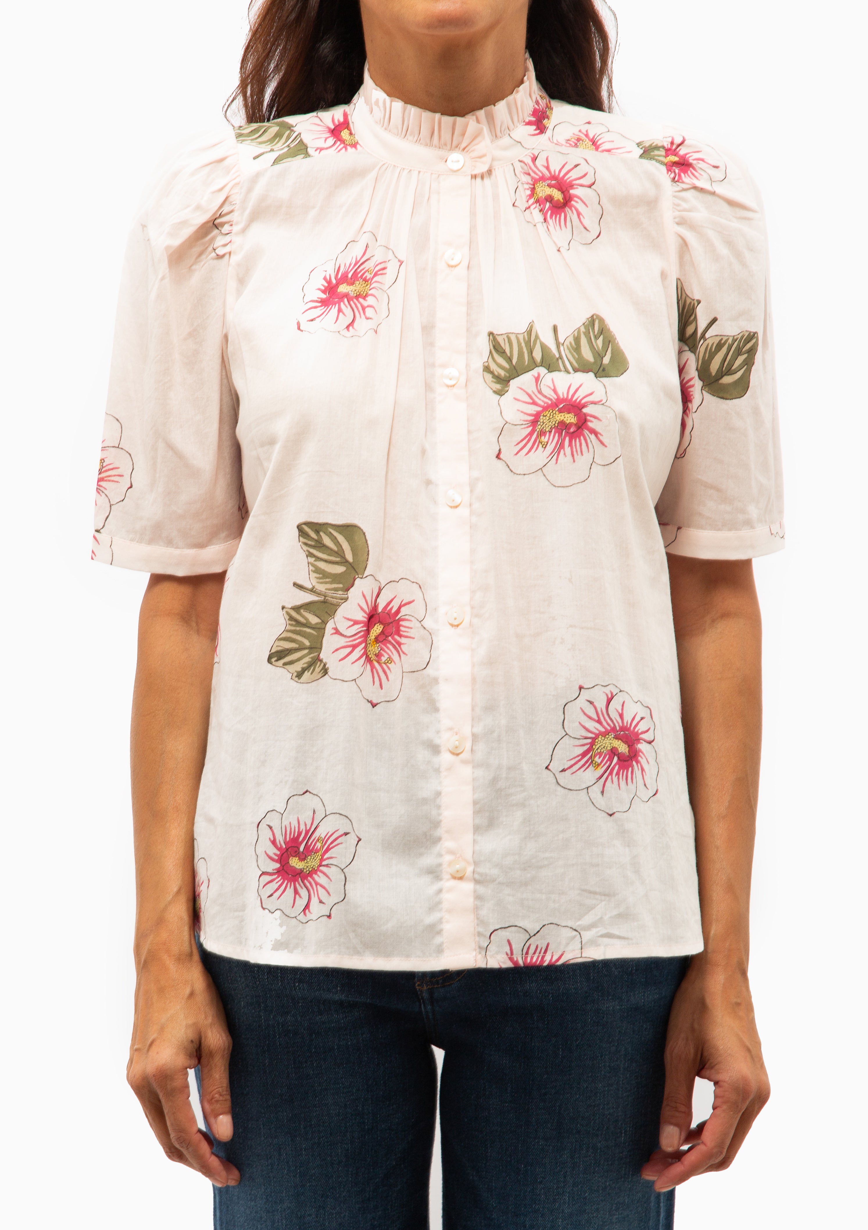Winnie Blush Hibiscus Shirt | Off-White