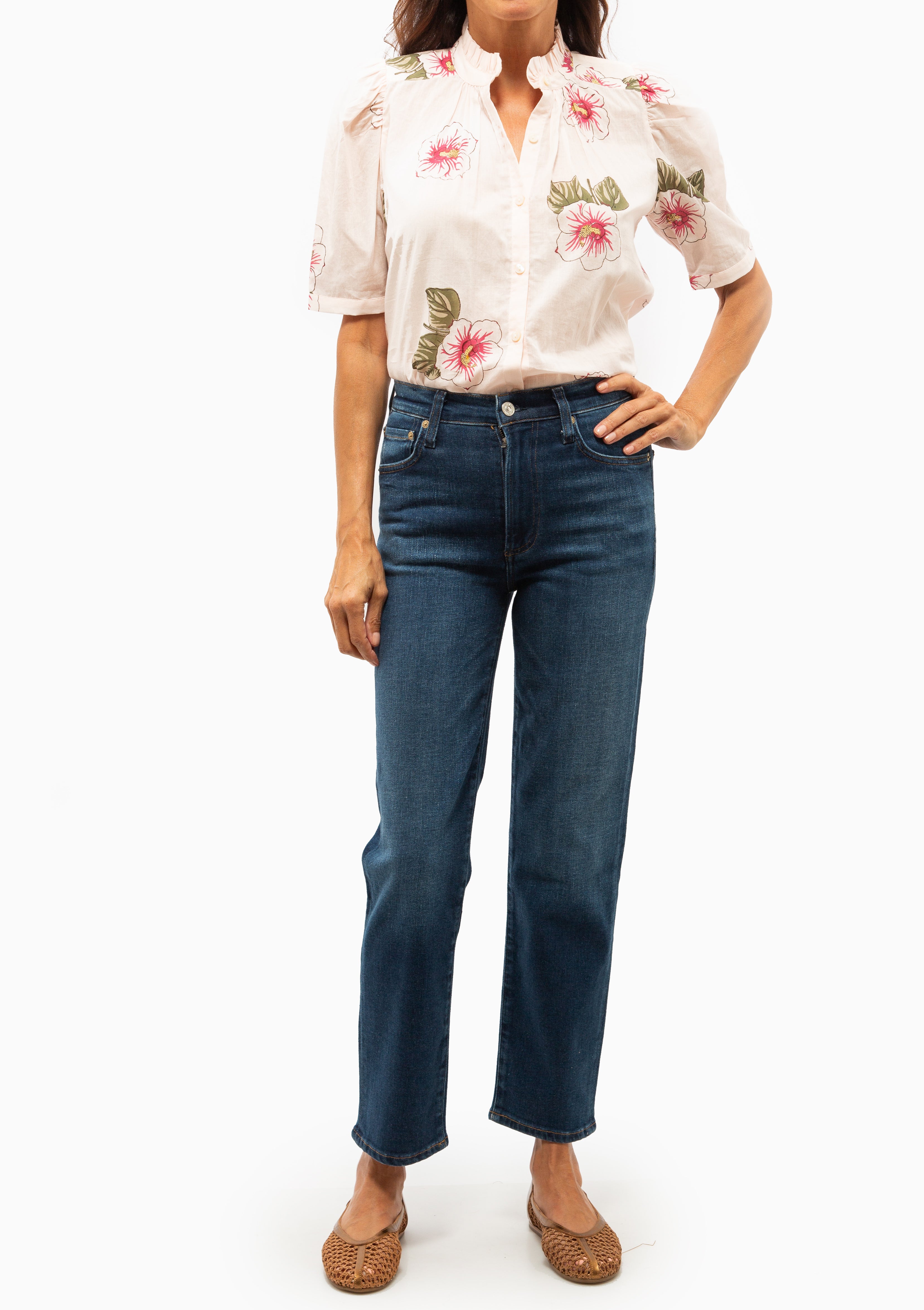 Winnie Blush Hibiscus Shirt | Off-White