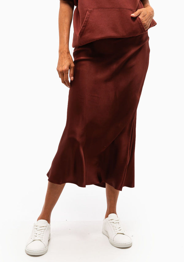 Bar Silk Skirt | Dark Cherry