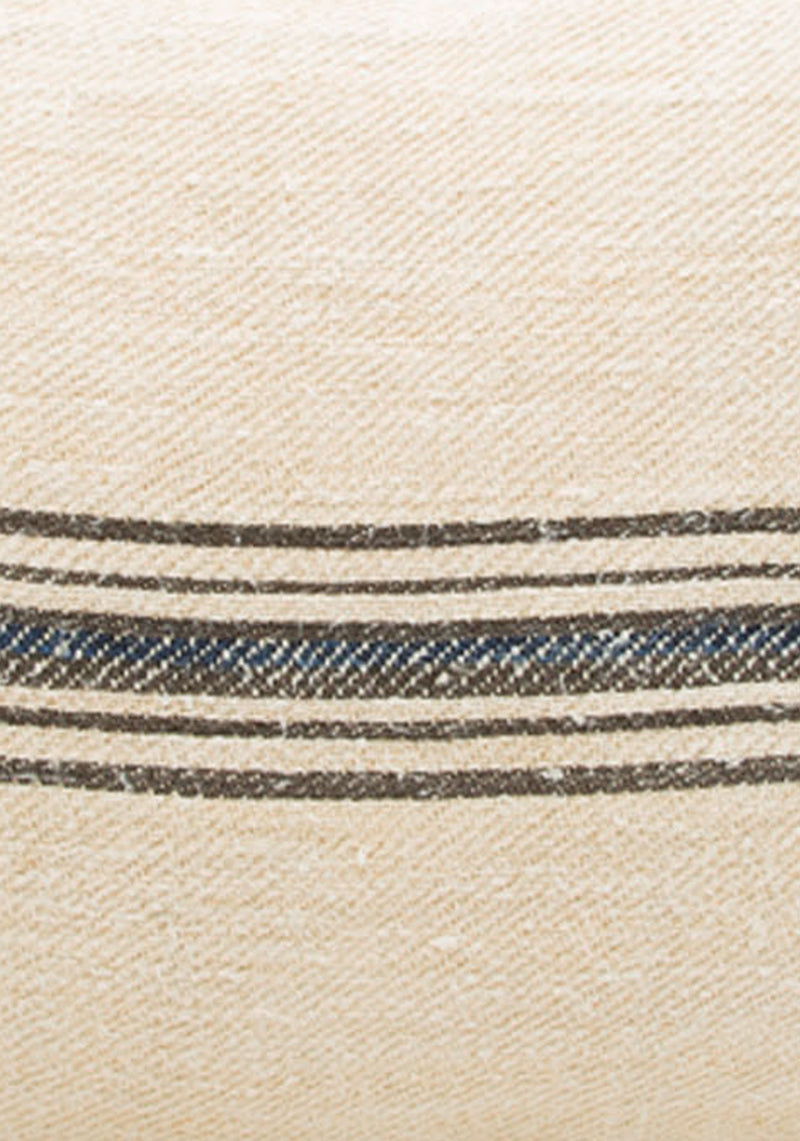 Black/Navy Stripe Grain Sack Cushion | 17" x 28"