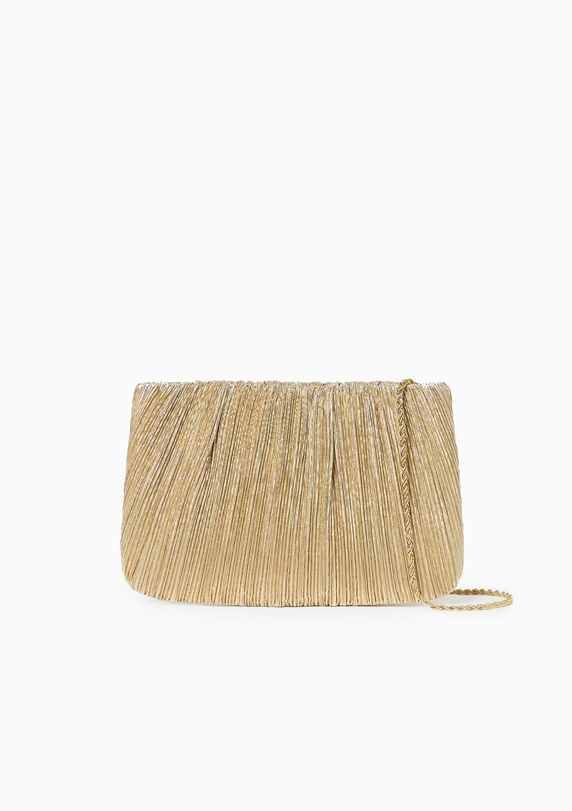 Brit Flat Pleated Clutch | Gold