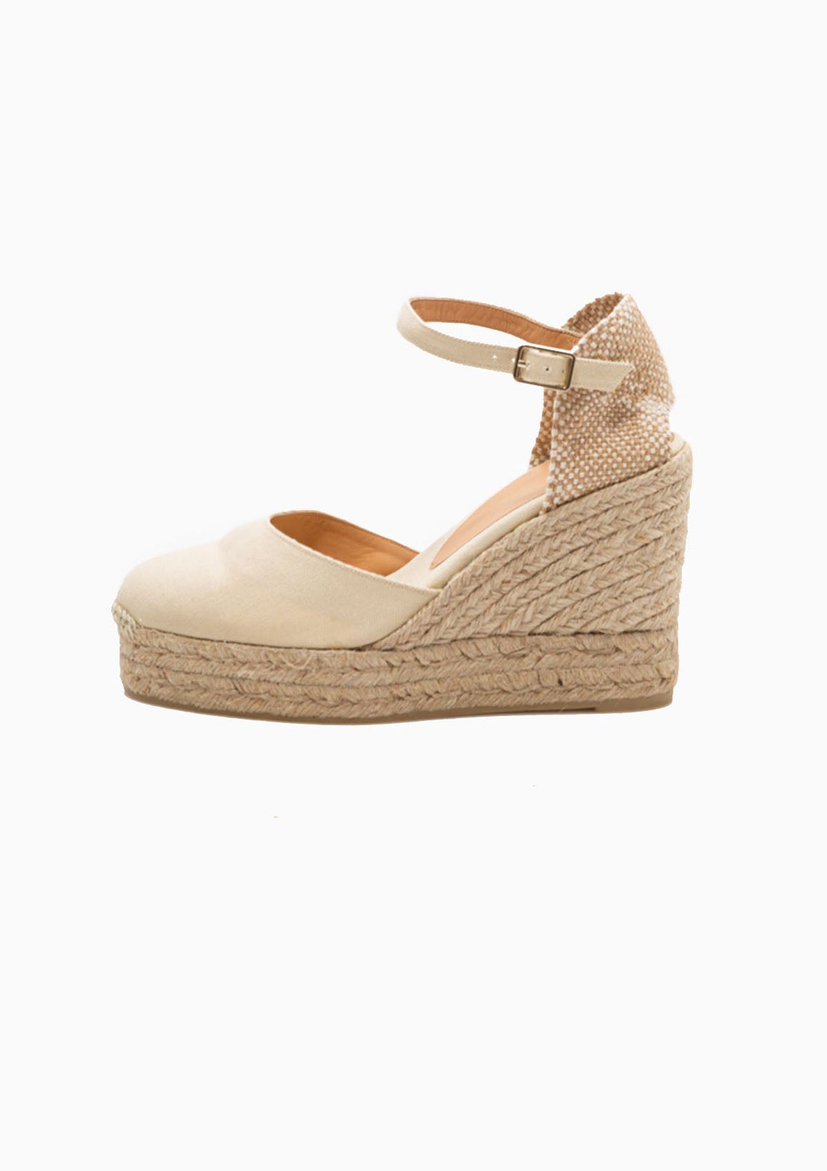 Carol Canvas Wedge 4" | Ivory
