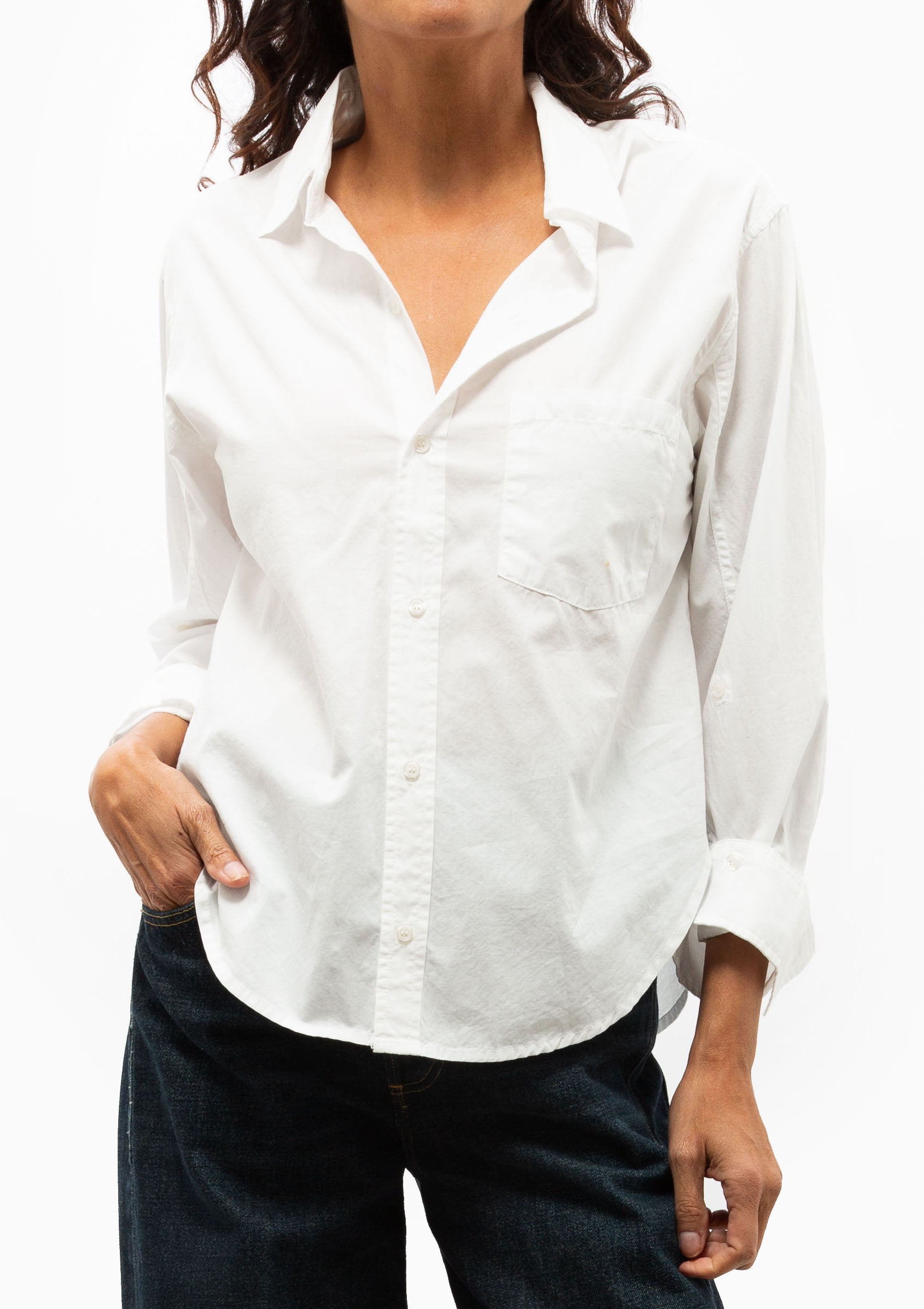 Kayla Shrunken Shirt | Optic White