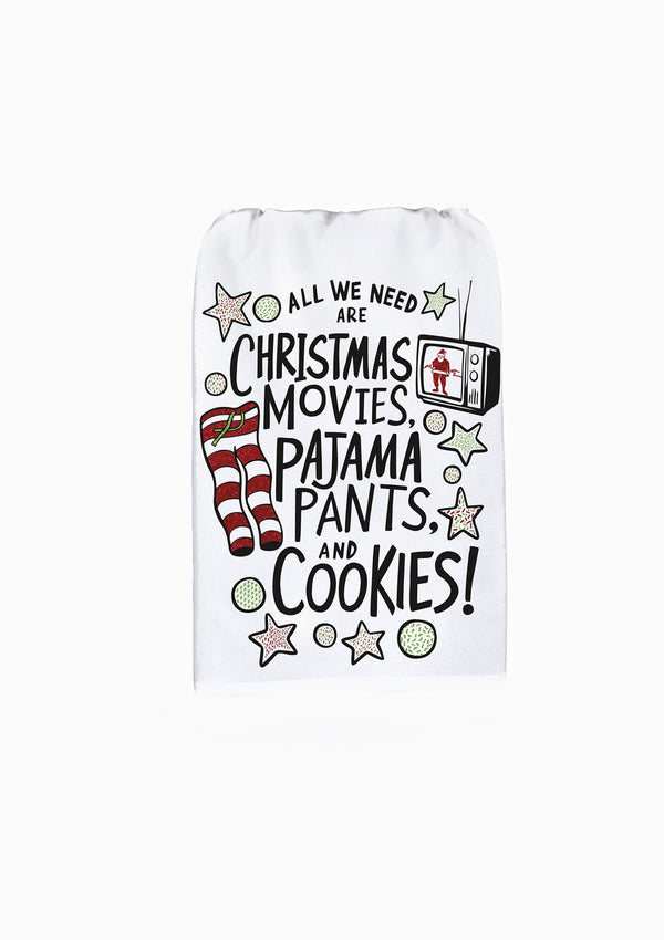 Christmas Movies Pajama Pants Kitchen Towel