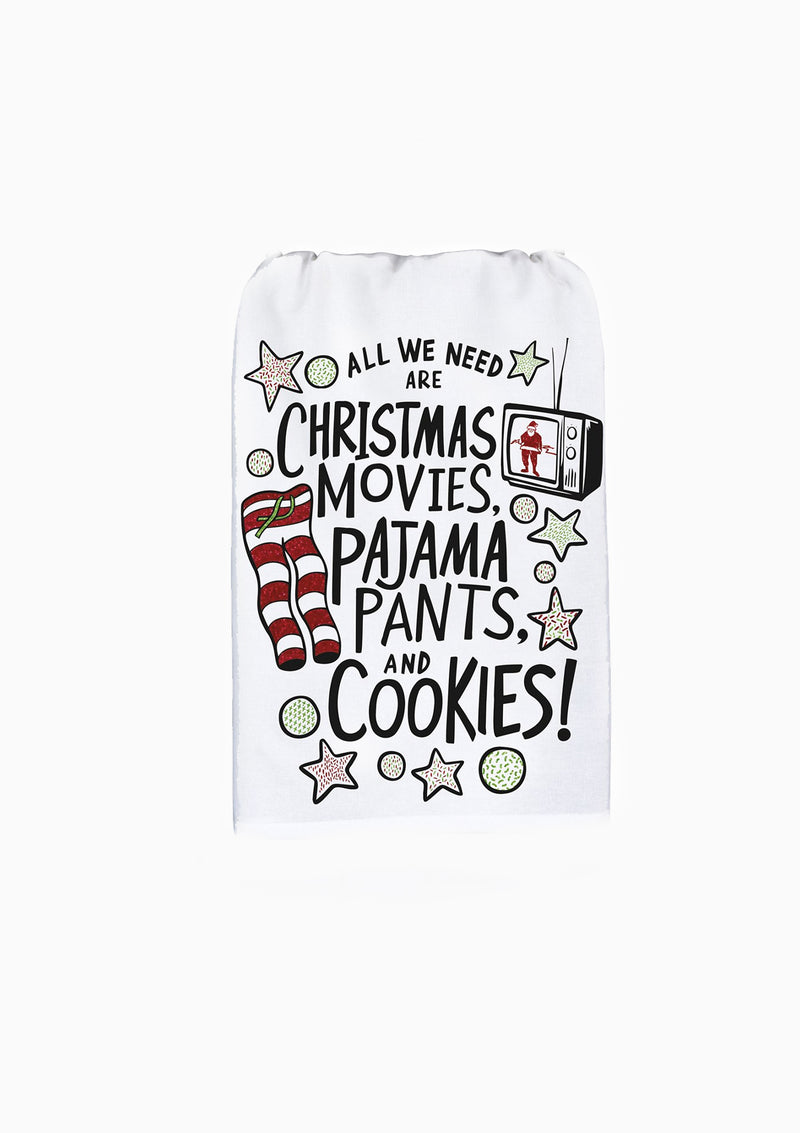 Christmas Movies Pajama Pants Kitchen Towel