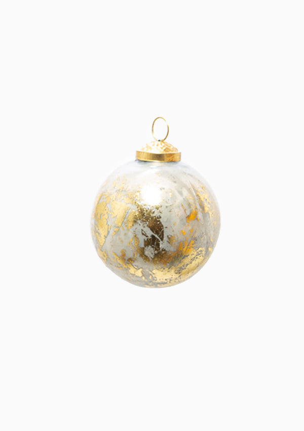 Crackled Gold Leaf Glass Ornament | Globe