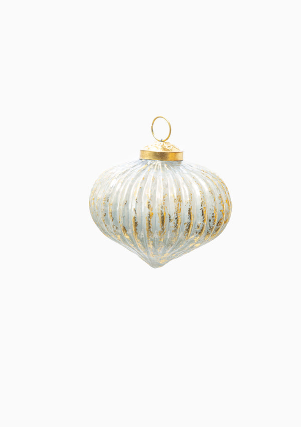 Crackled Gold Leaf Glass Ornament | Striped Onion