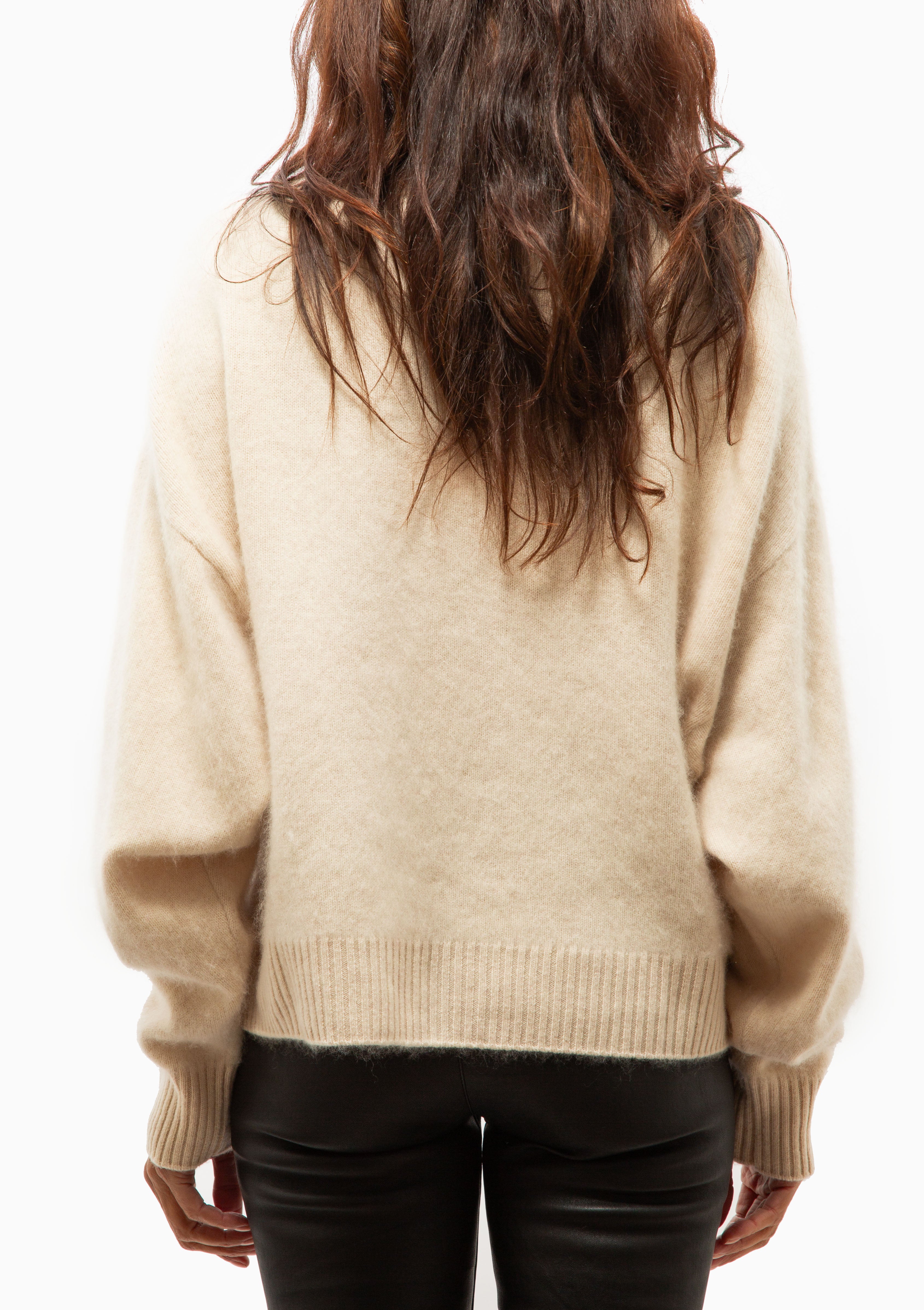 Devon Puff Turtleneck | Crema