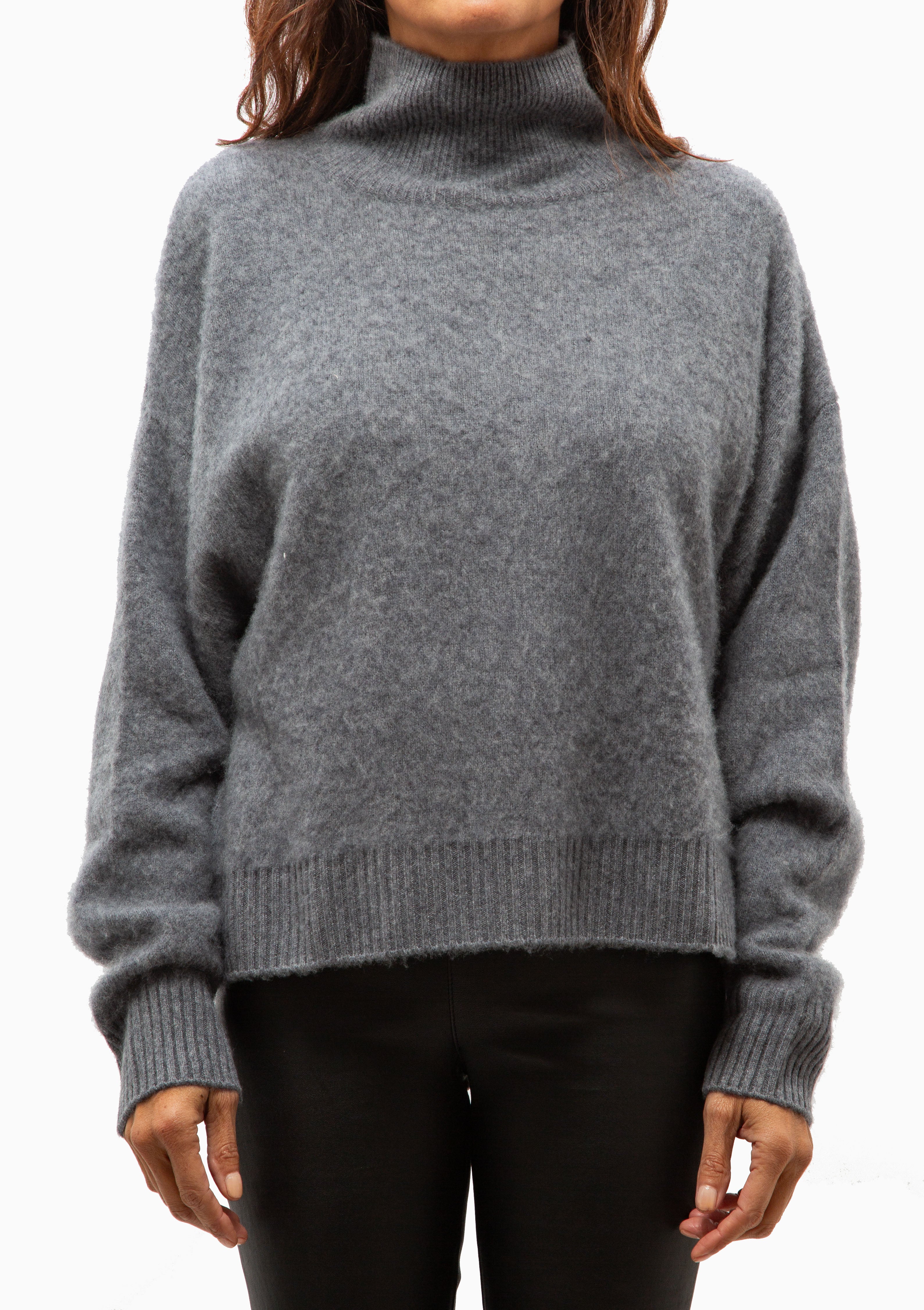 Devon Puff Turtleneck | Grey