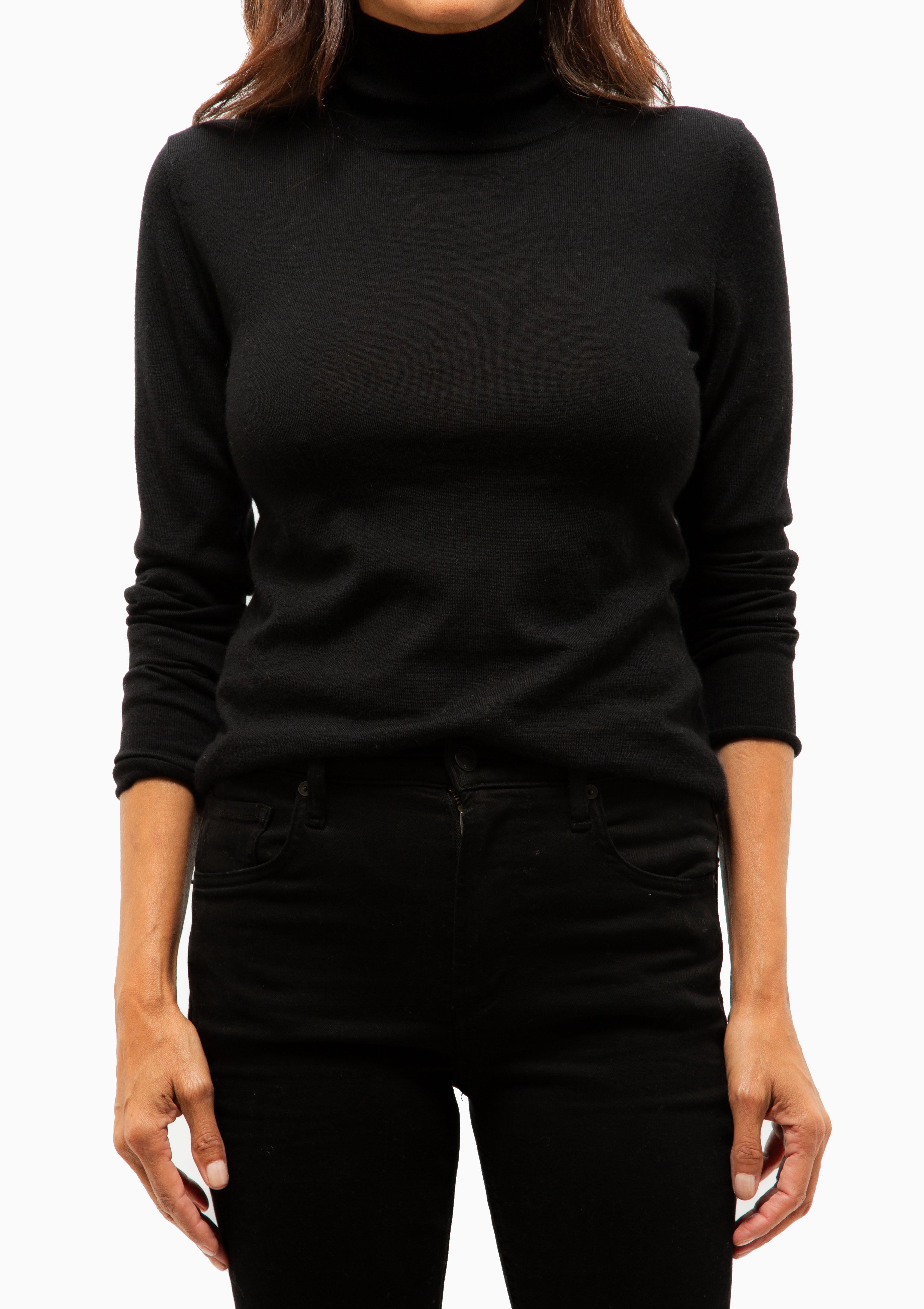 Long Slim Turtleneck | Black