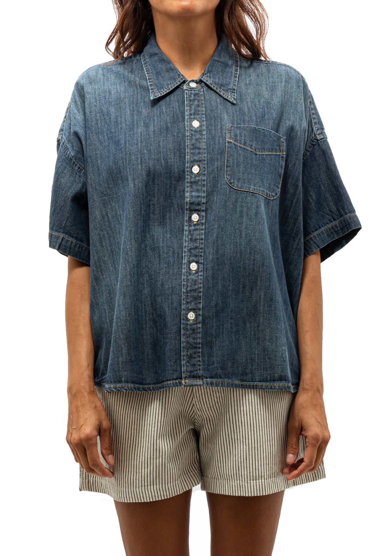 Short Sleeve Button Down Shirt | Seymour Indigo