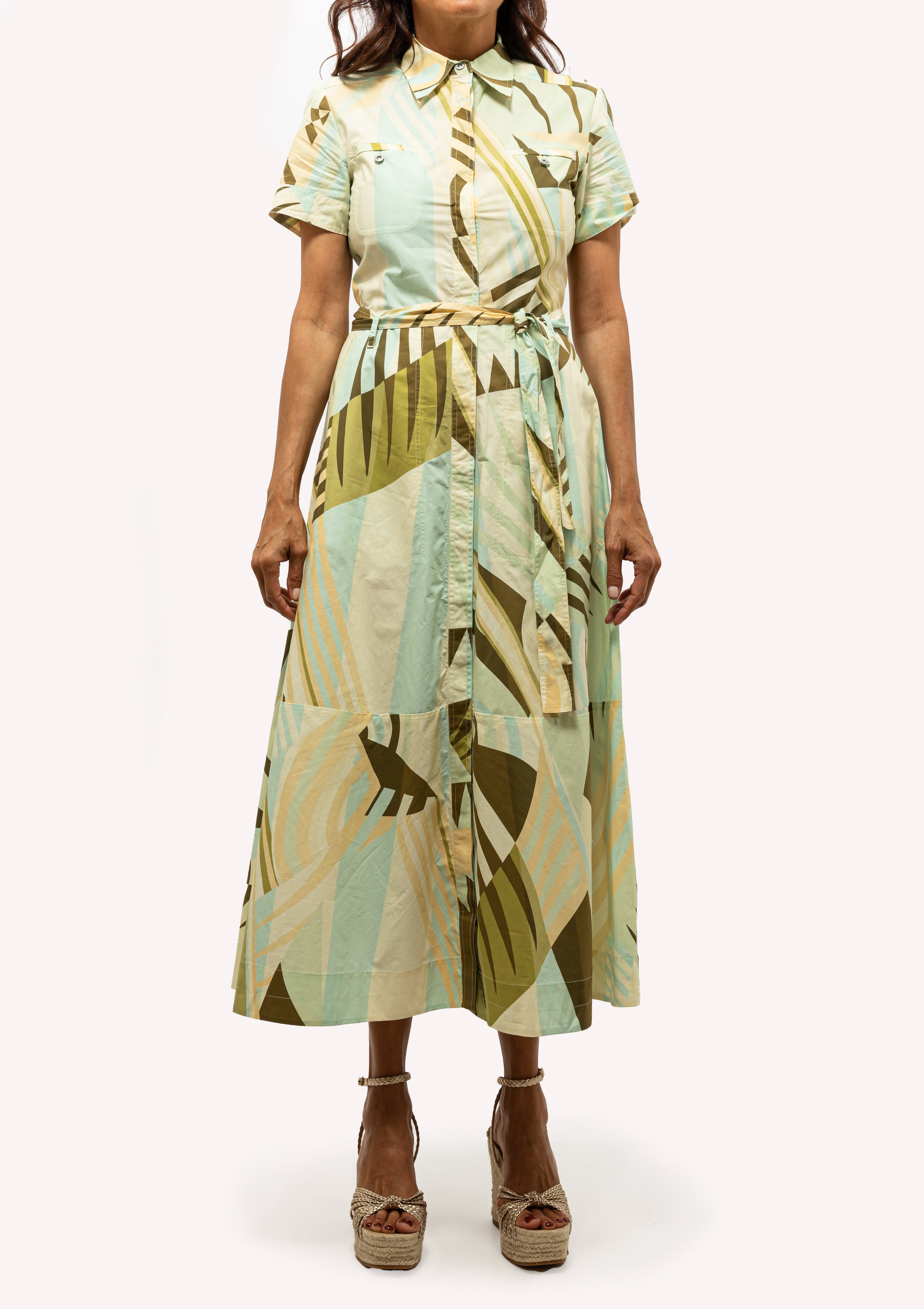 Giselle Dress In Pagoda Print | Green