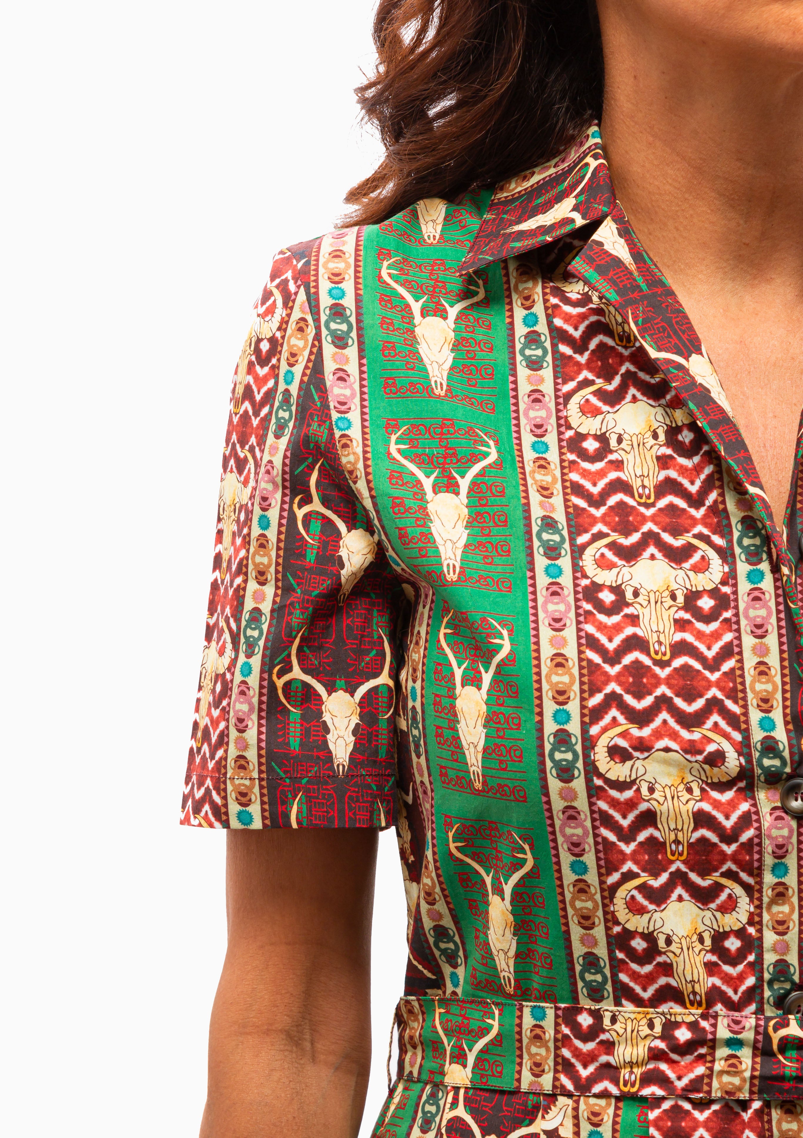 Claudia Dress In Arizona Print | Red Green