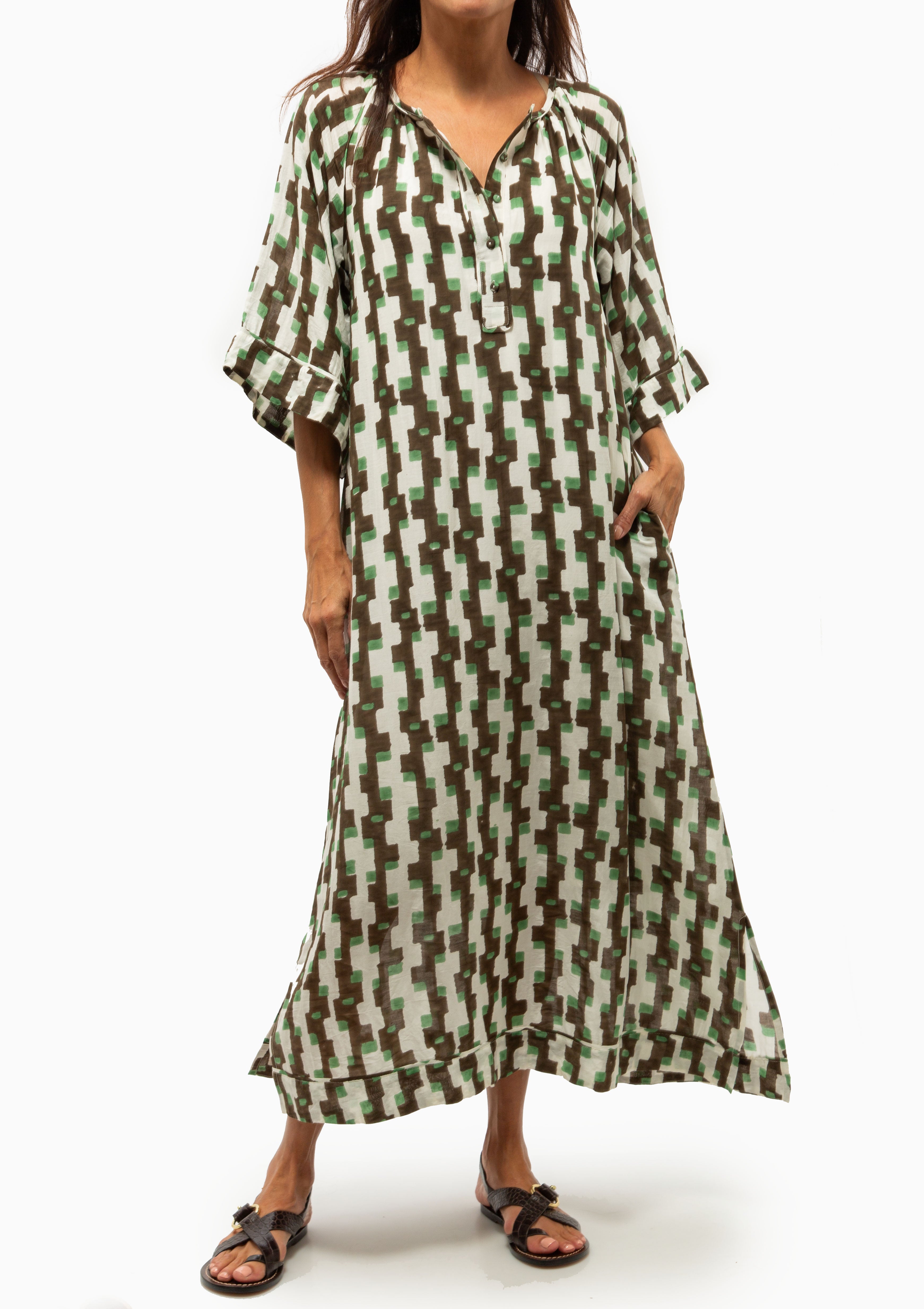 Faro Caftan | Chocolate Mint Hopscotch