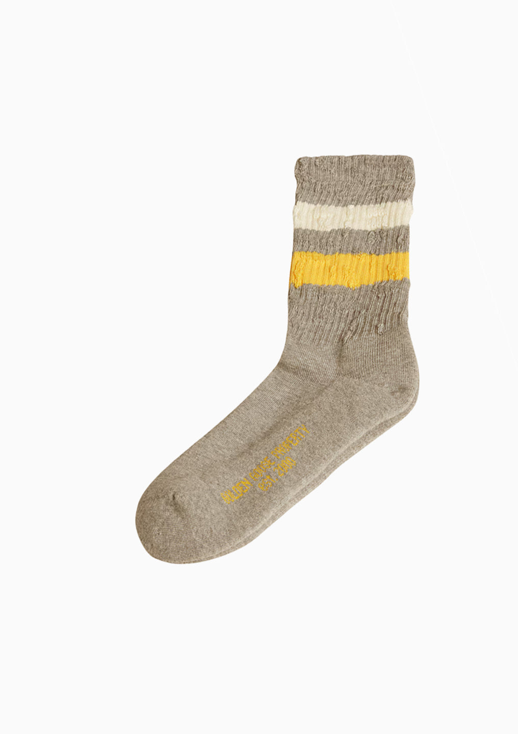 Distressed Details Stripe Socks | Grey/Yellow/White