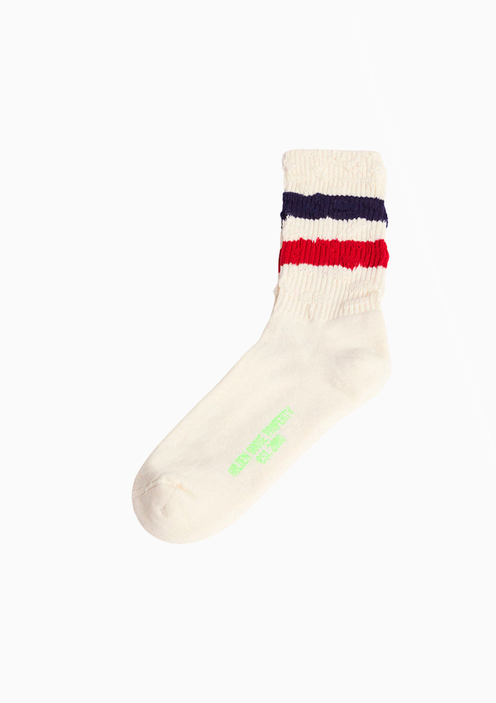 Distressed Details Stripe Socks, White | 2-Tone