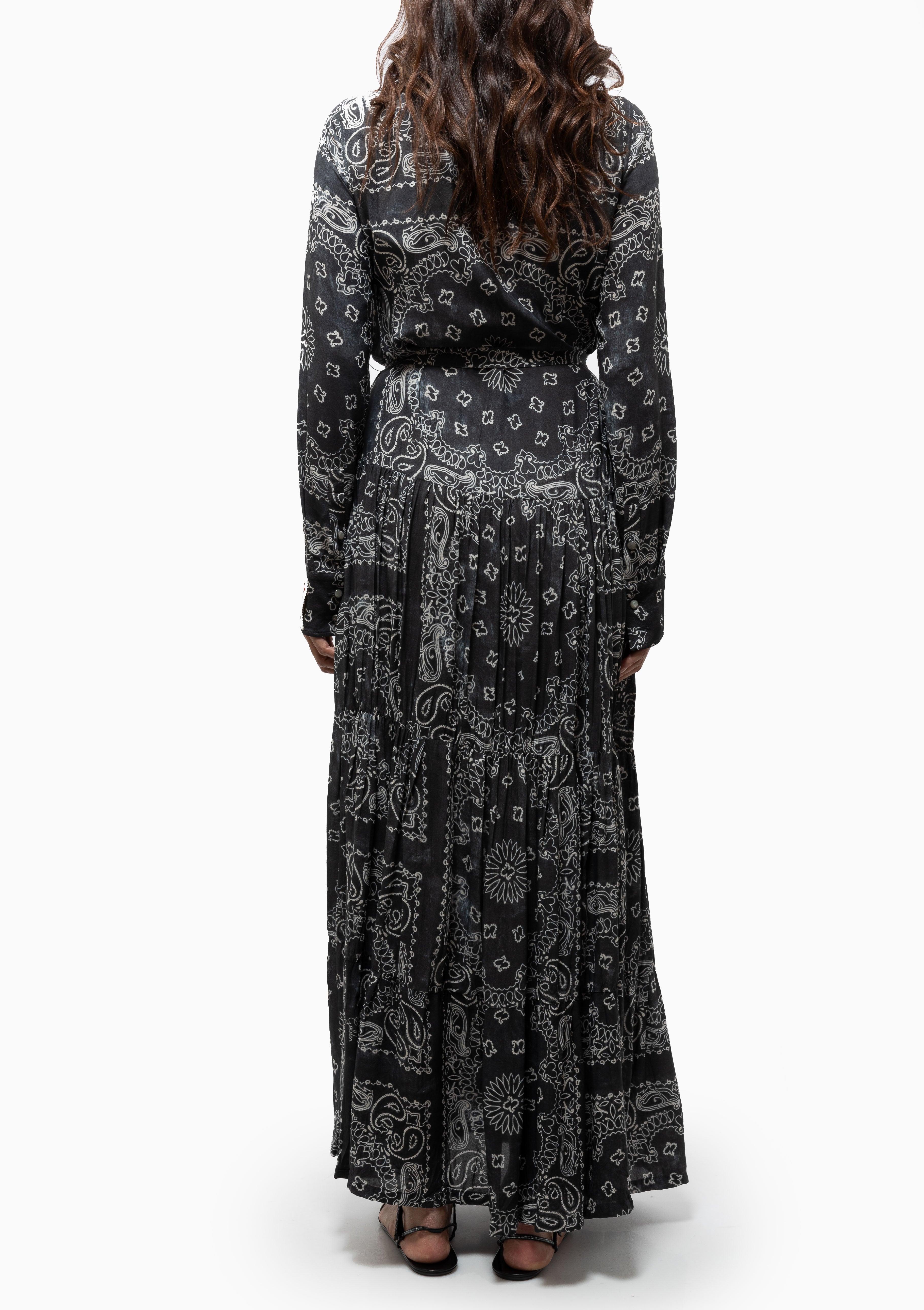 Paisley Print Shirt Dress | Anthracite