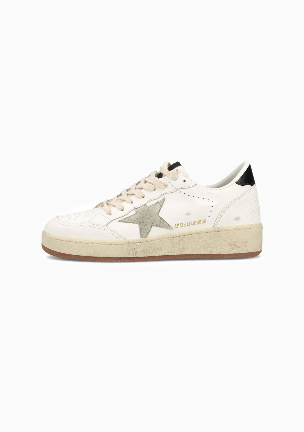 Ball Star Sneaker Leather Suede Star Glossy Heel | White/Ice/Black