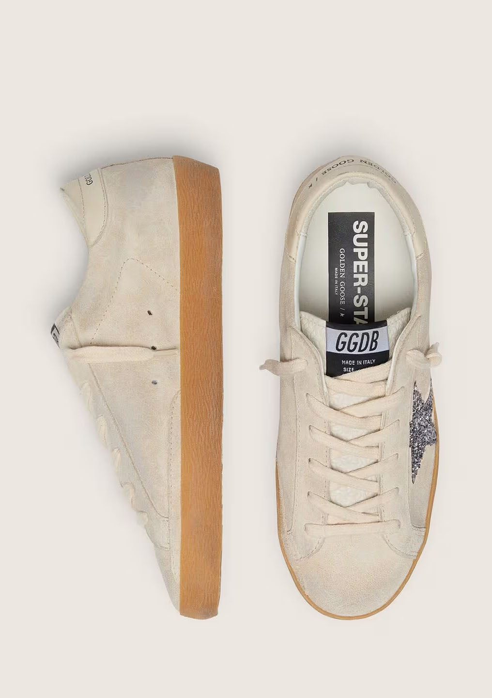 Superstar Sneaker Suede Glitter Star | Ice Grey/Silver