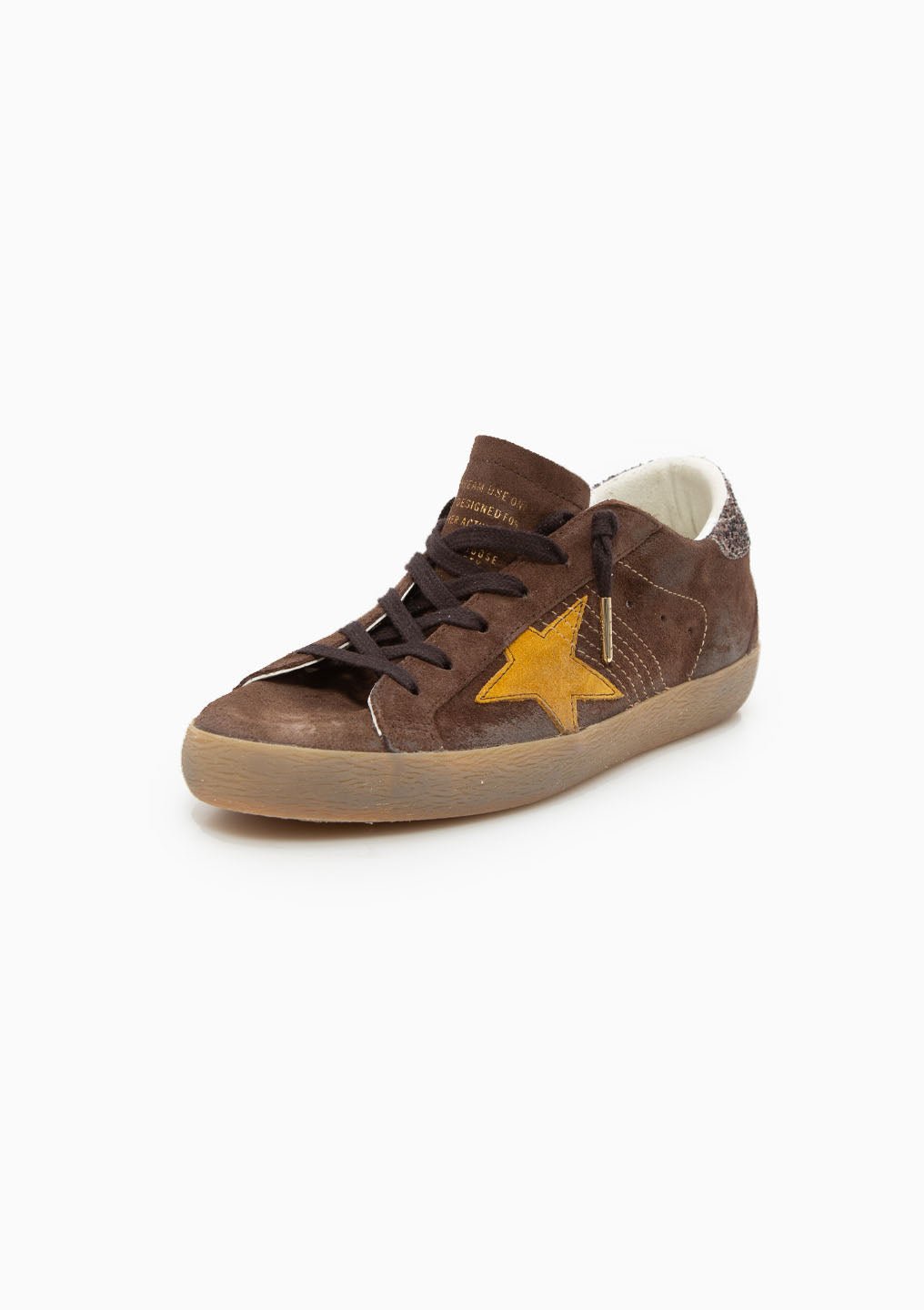 Superstar Sneaker Suede Glitter Heel | Brown/Ocra