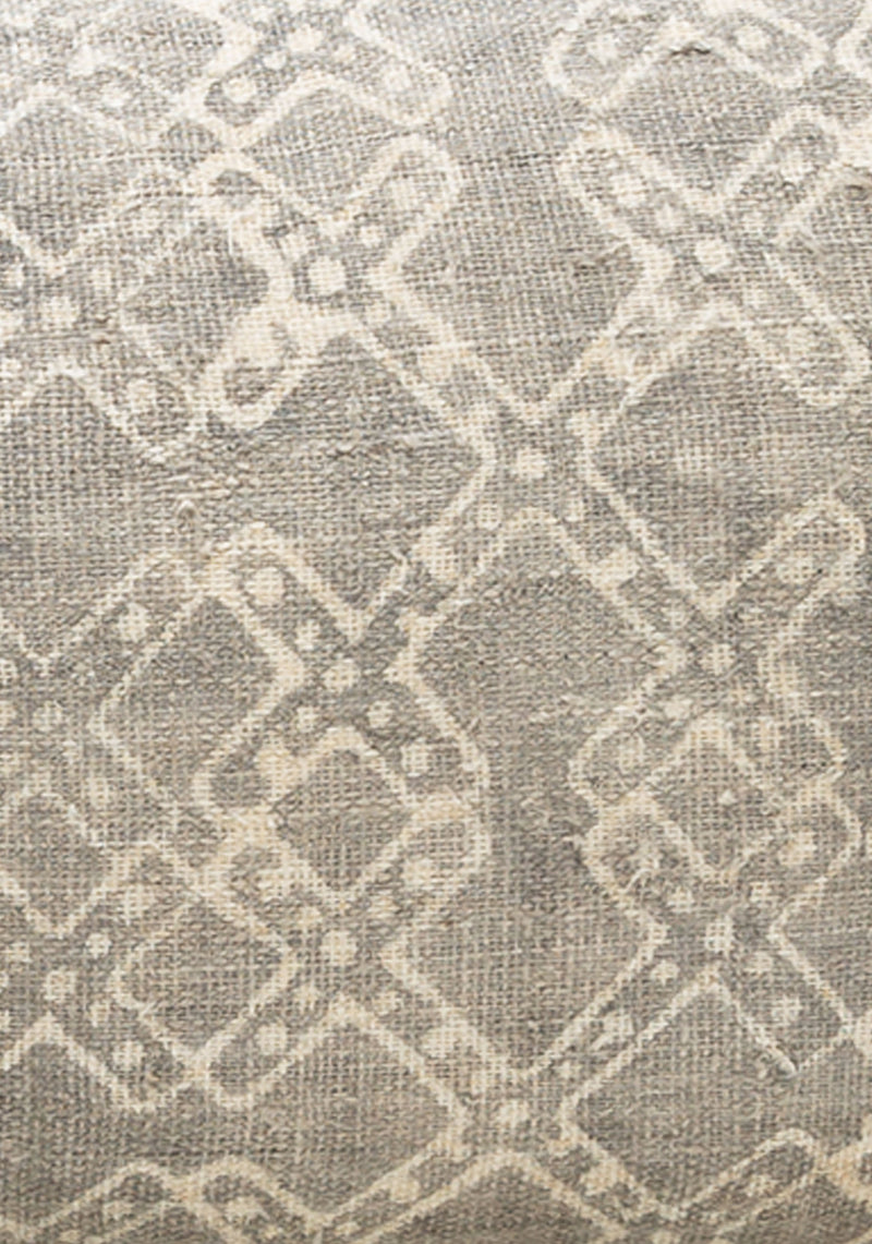 Grey Batik Criss Cross Cushion | 12" x 24"