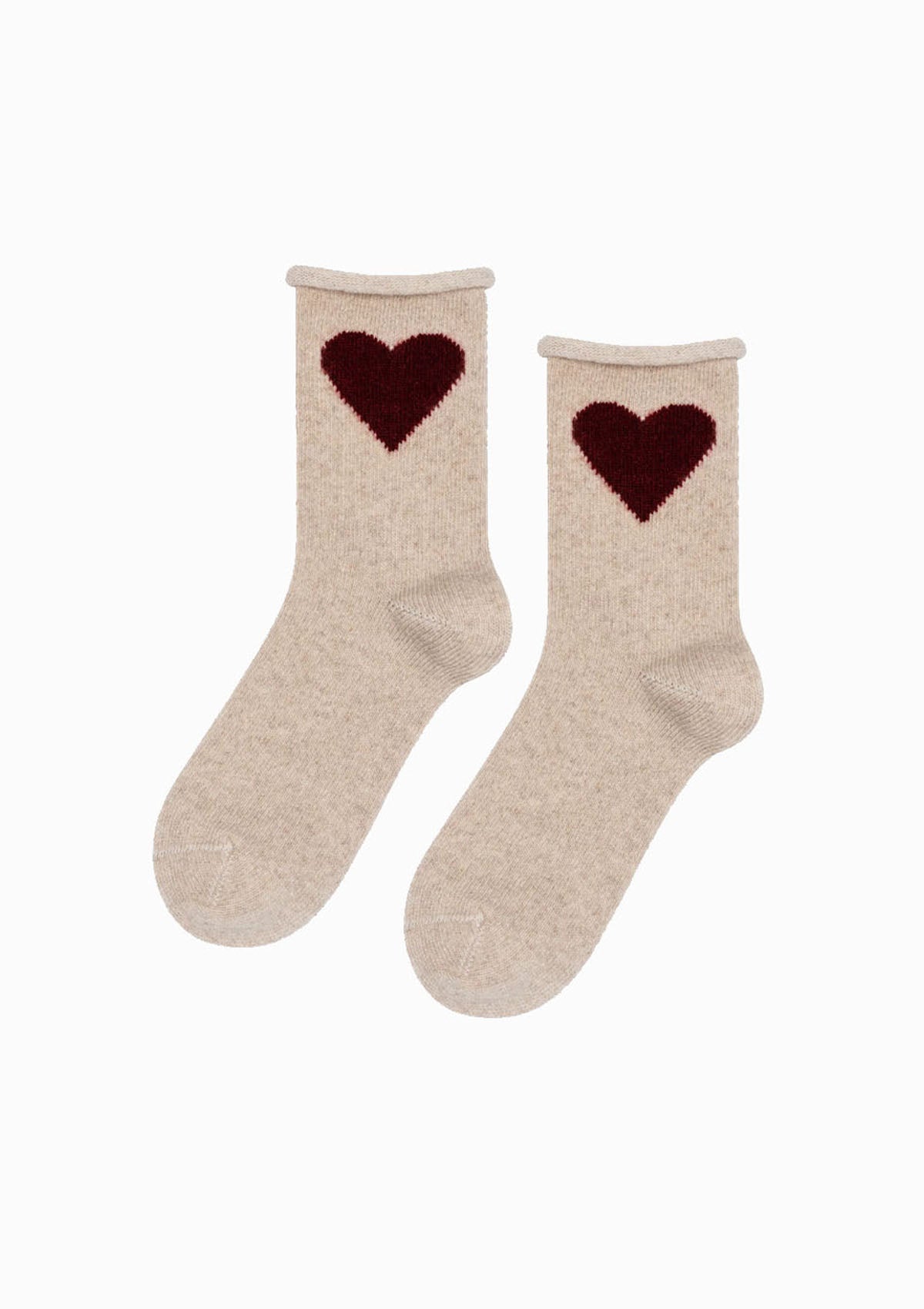 Love Cashmere Crew Socks | Beige