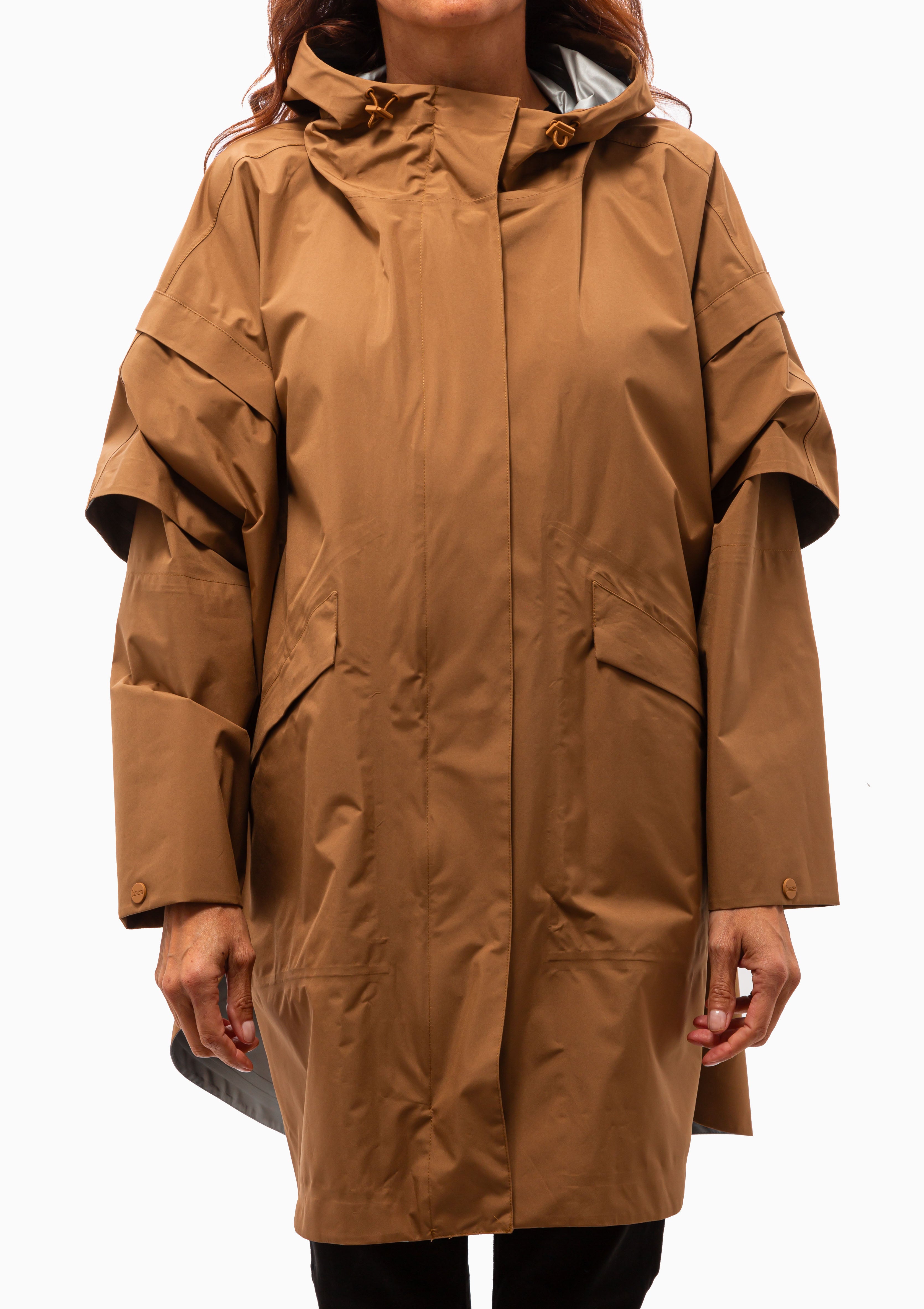 2 Layer Nylon Hooded Poncho | Arancione Bruciato