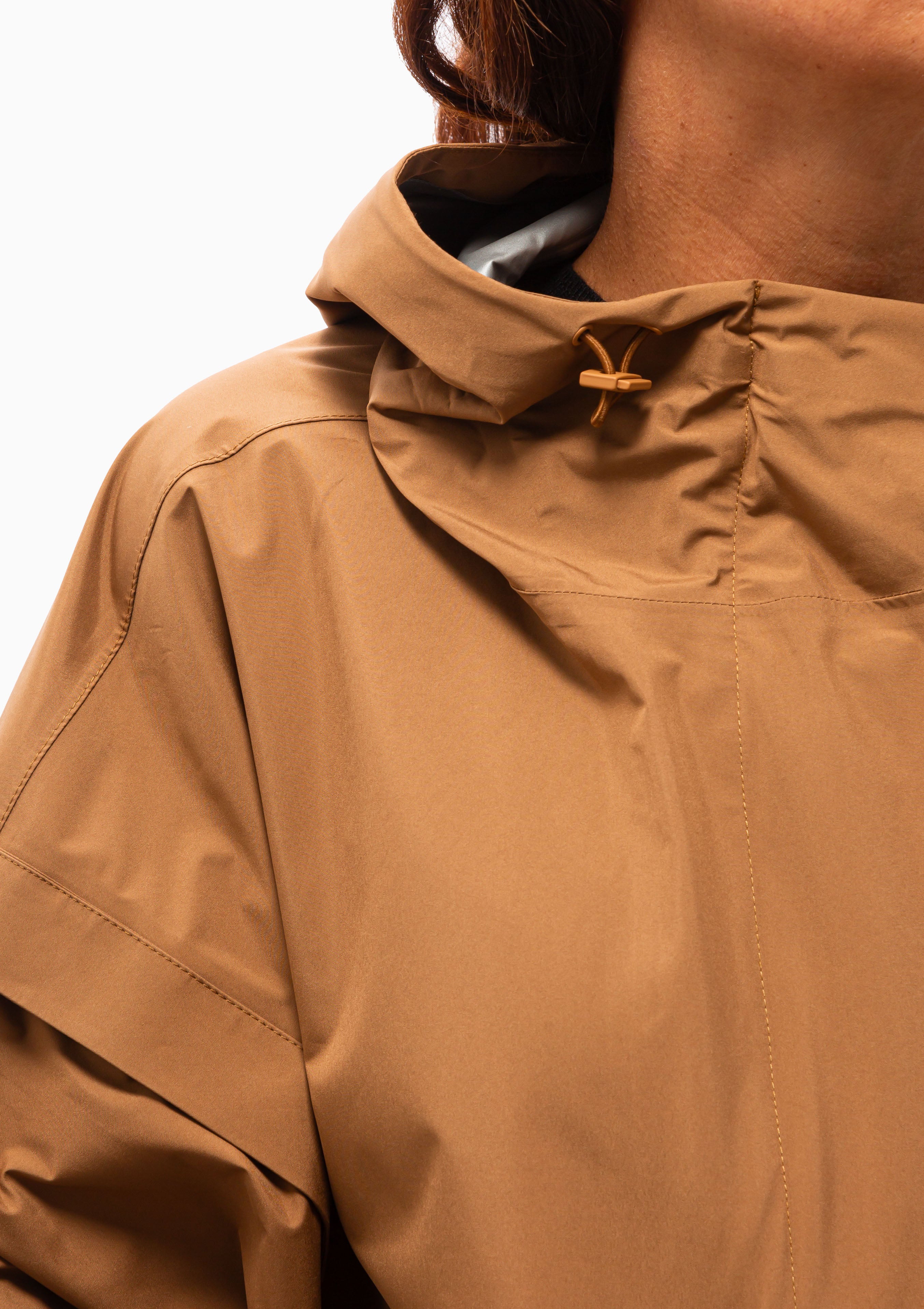 2 Layer Nylon Hooded Poncho | Arancione Bruciato