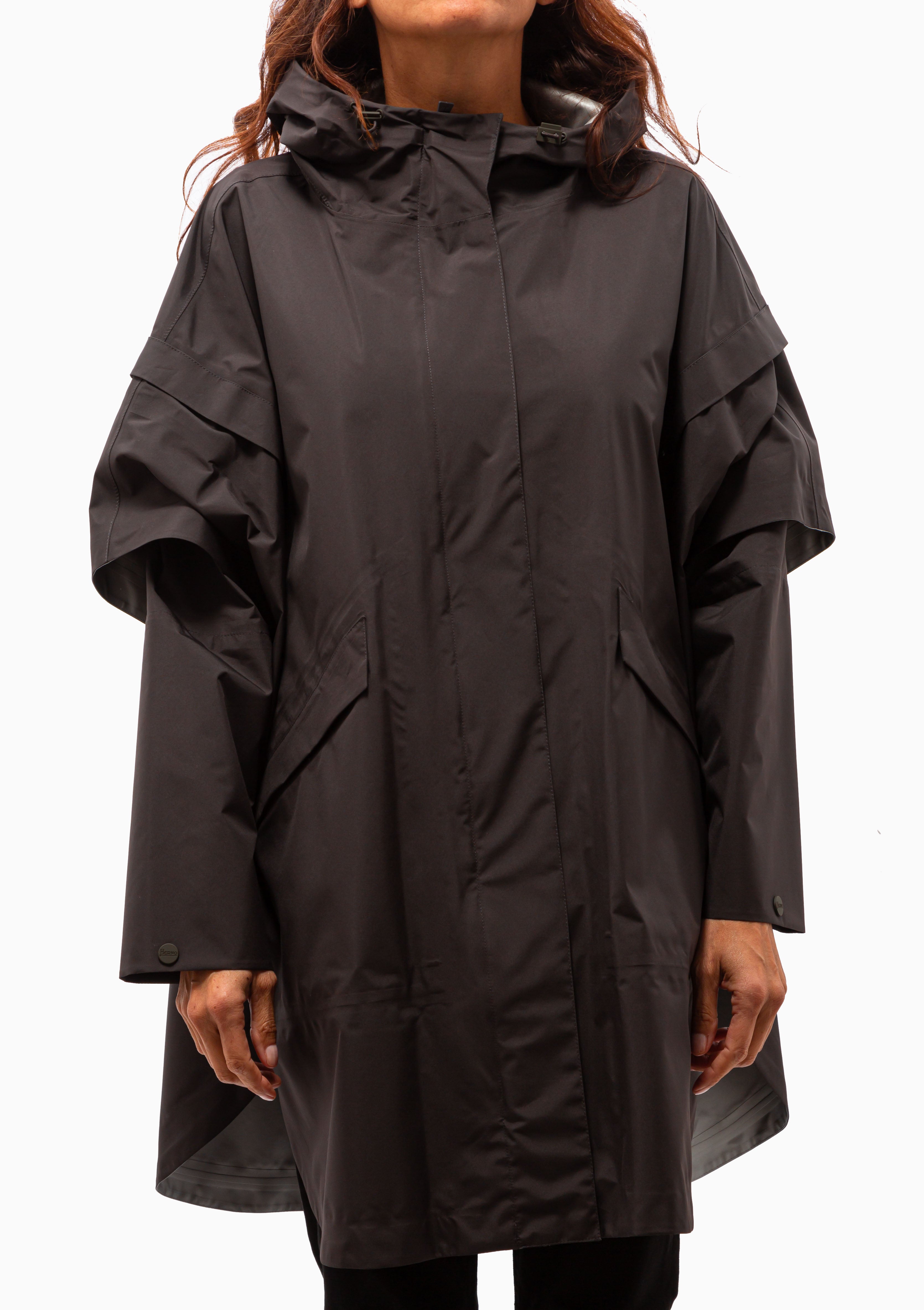 2 Layer Nylon Hooded Poncho | Charcoal